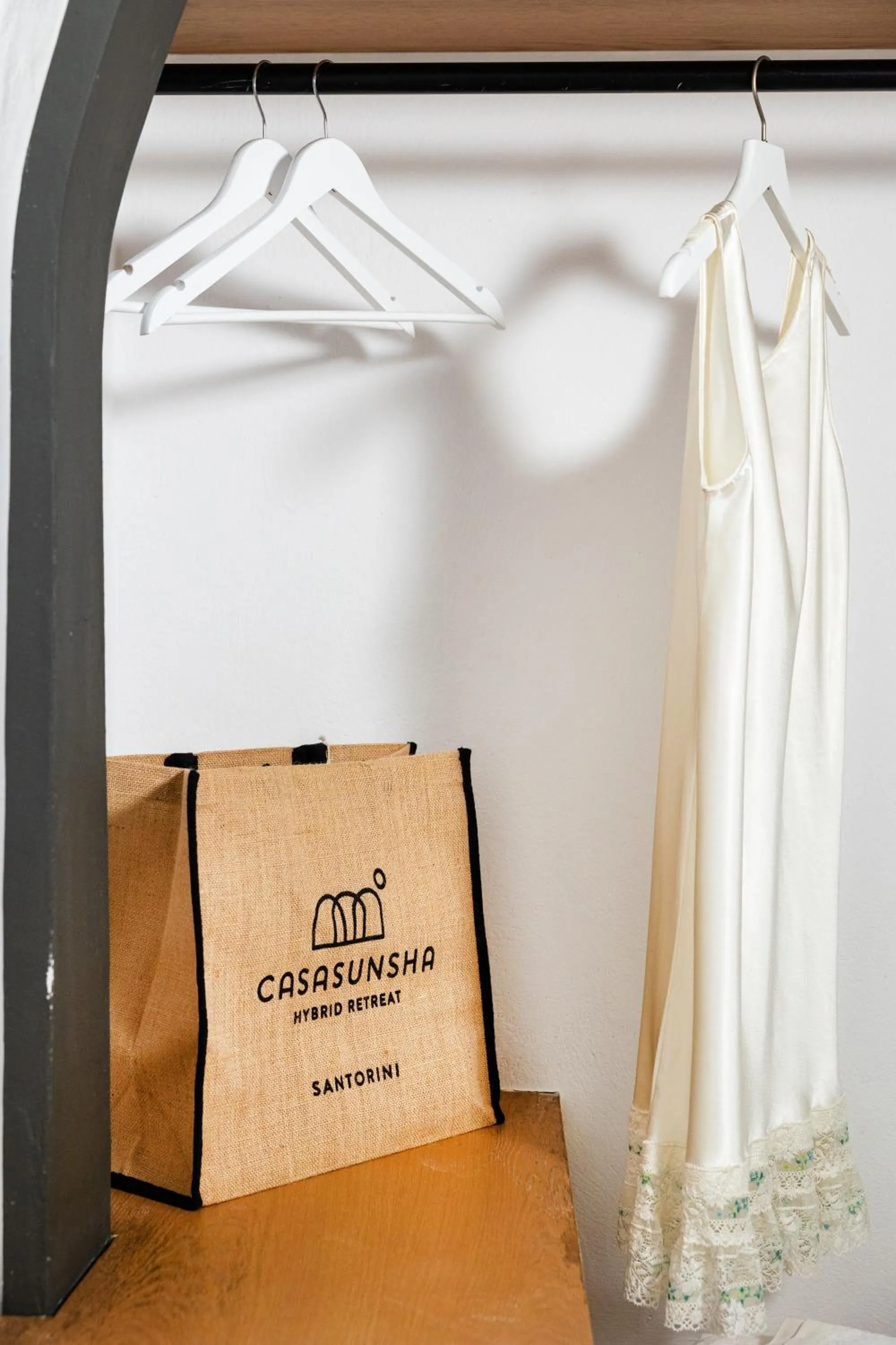 wardrobe, Bed in CASASUNSHA Hybrid Retreat Santorini