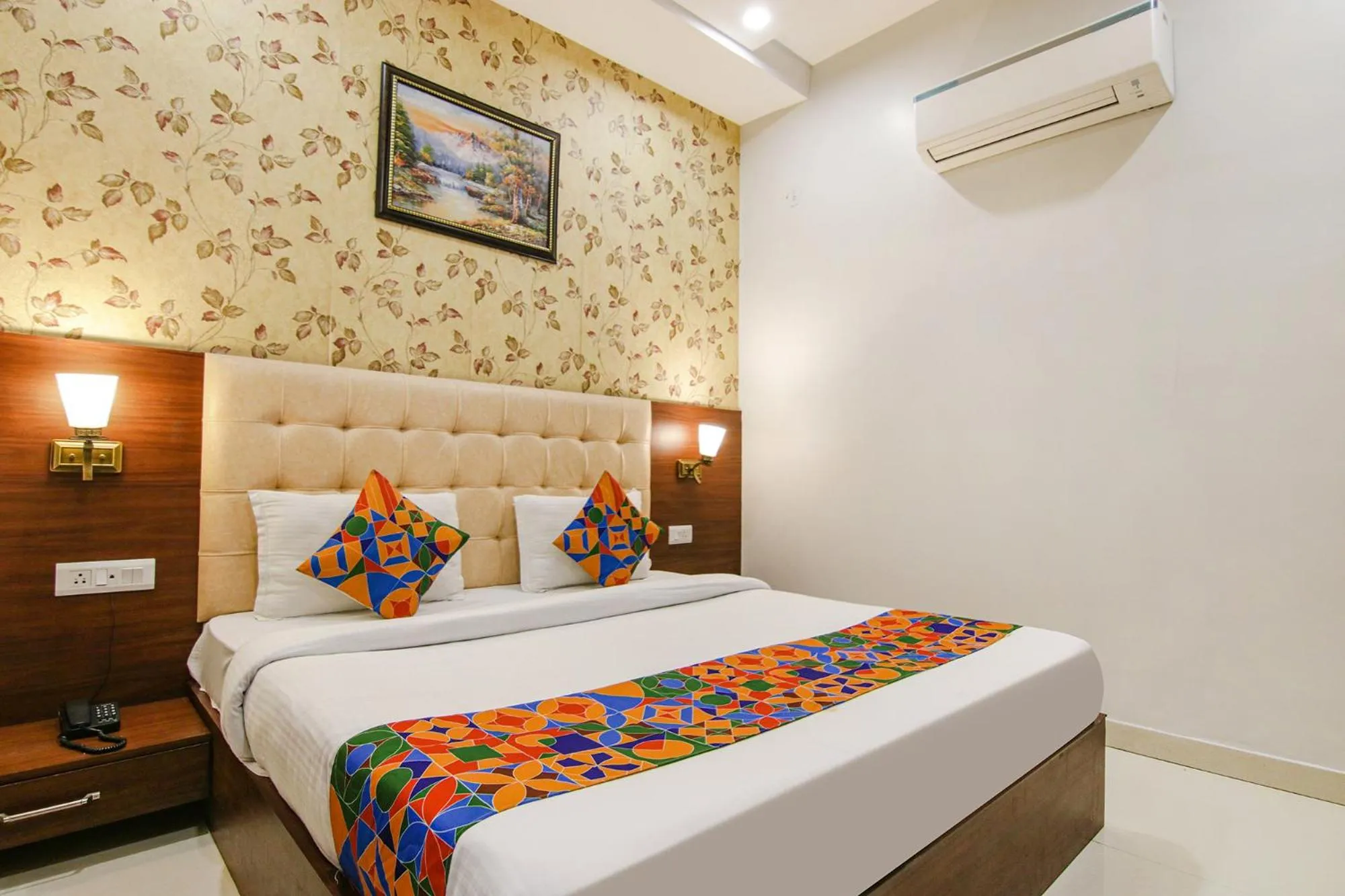 Living room, Bed in FabHotel Golden City