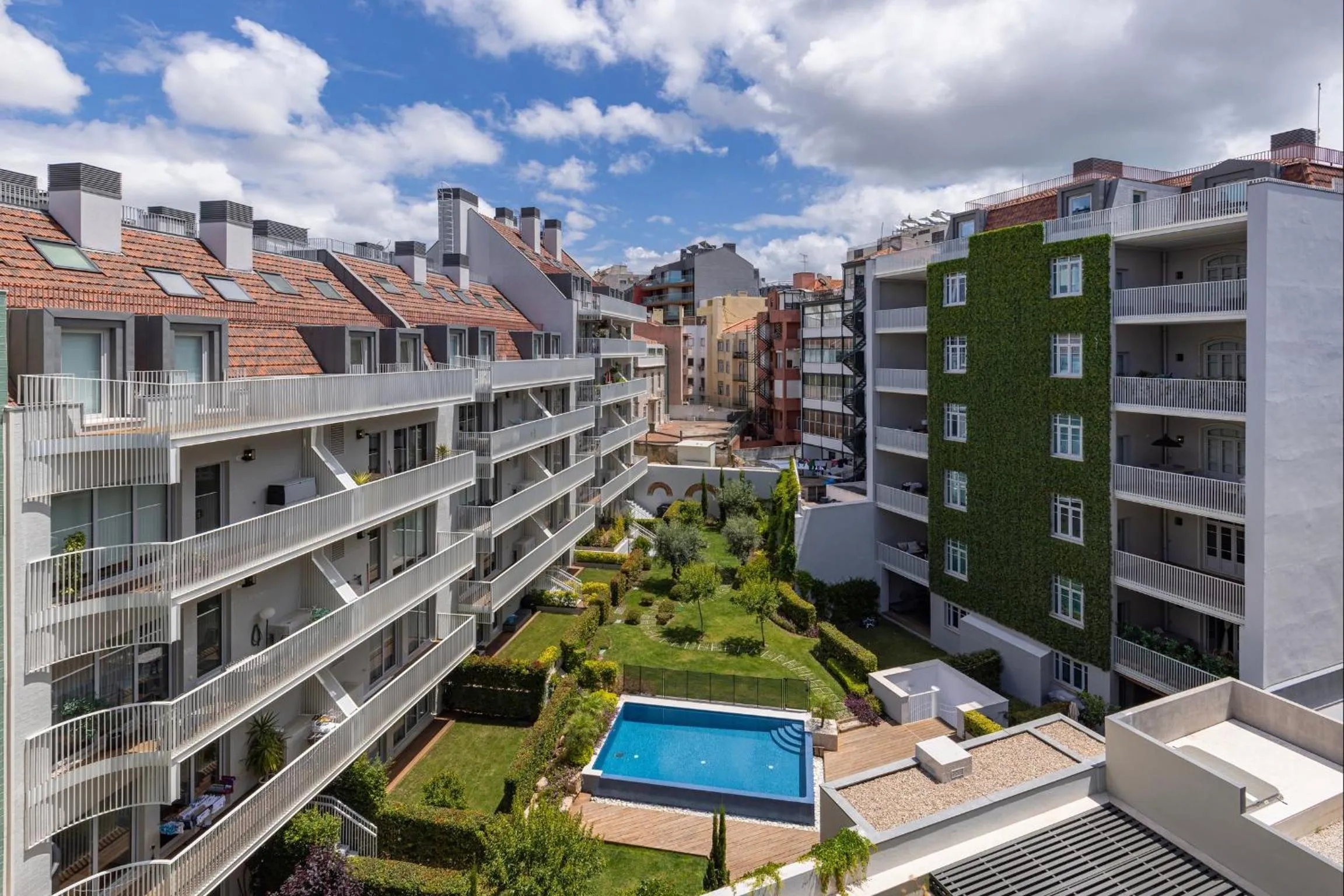 Pool view in Radiant Apartment in City Center by LovelyStay