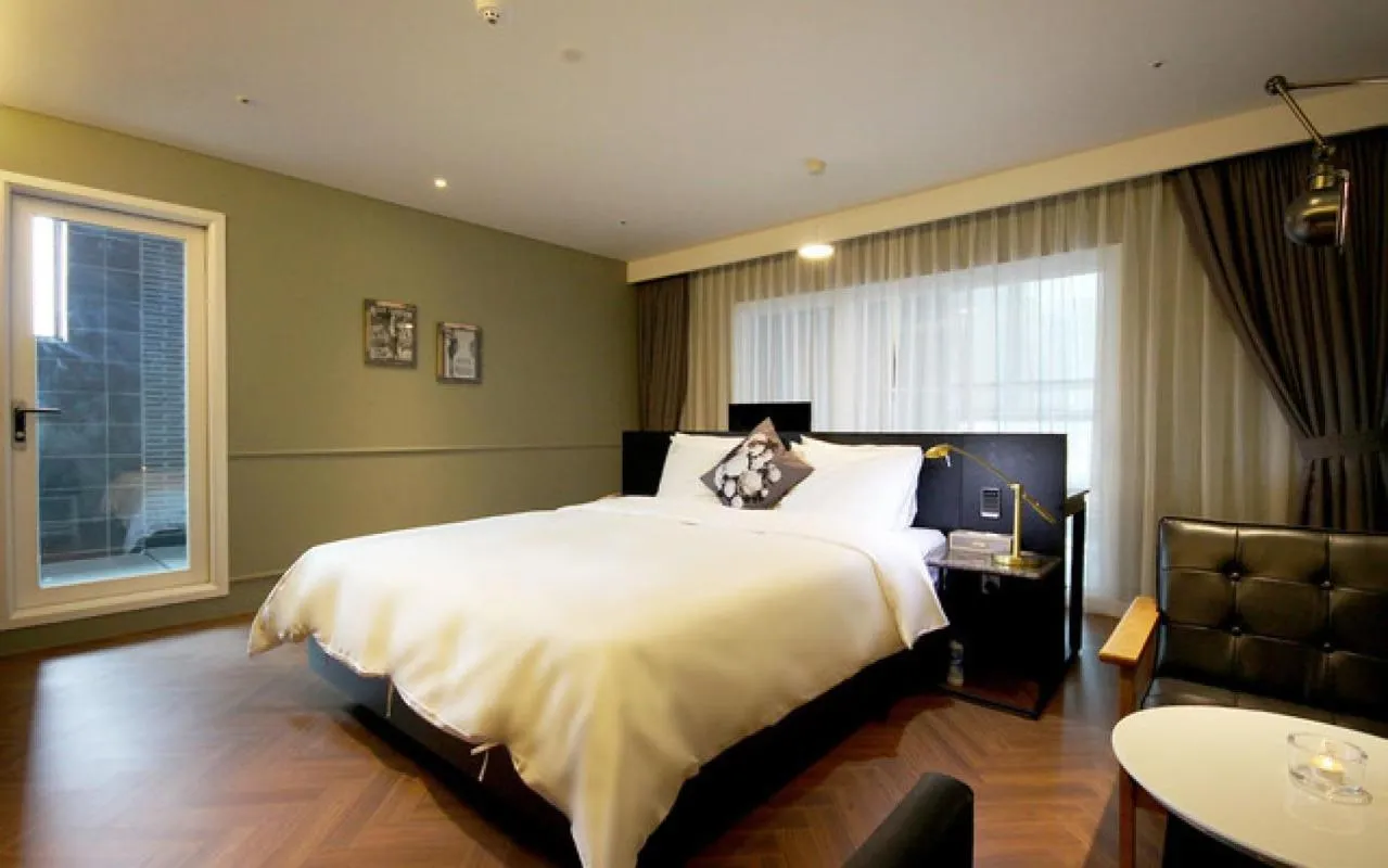 Bed in Ulsan Samsan Pandora Hotel