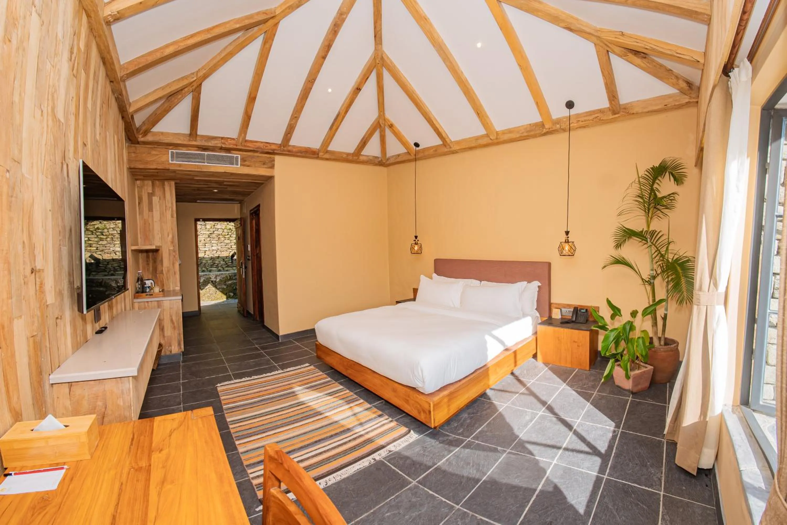 Bed in Dorje's Resort and Spa