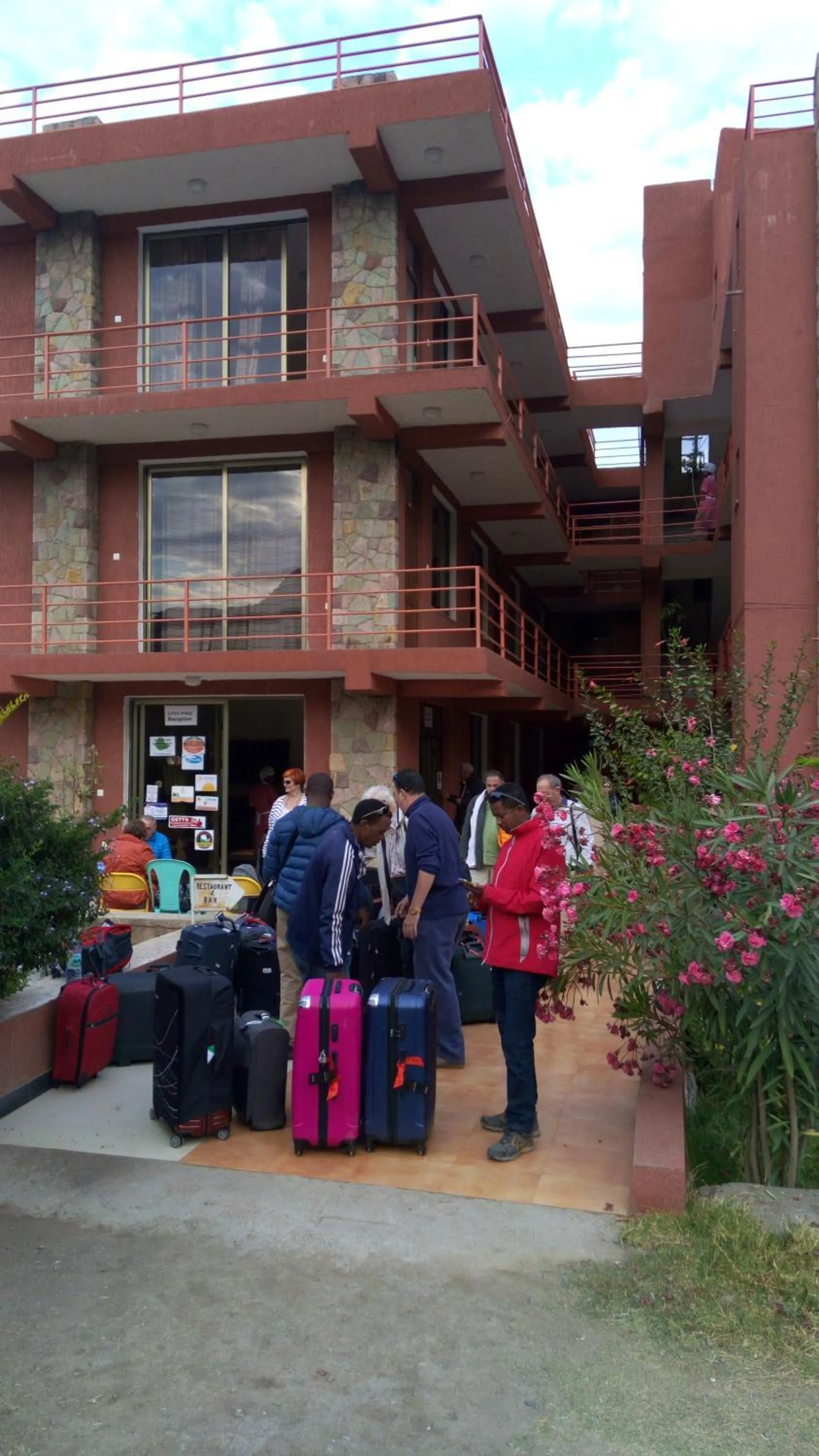 group of guests in Zan-Seyoum Hotel - Lalibela