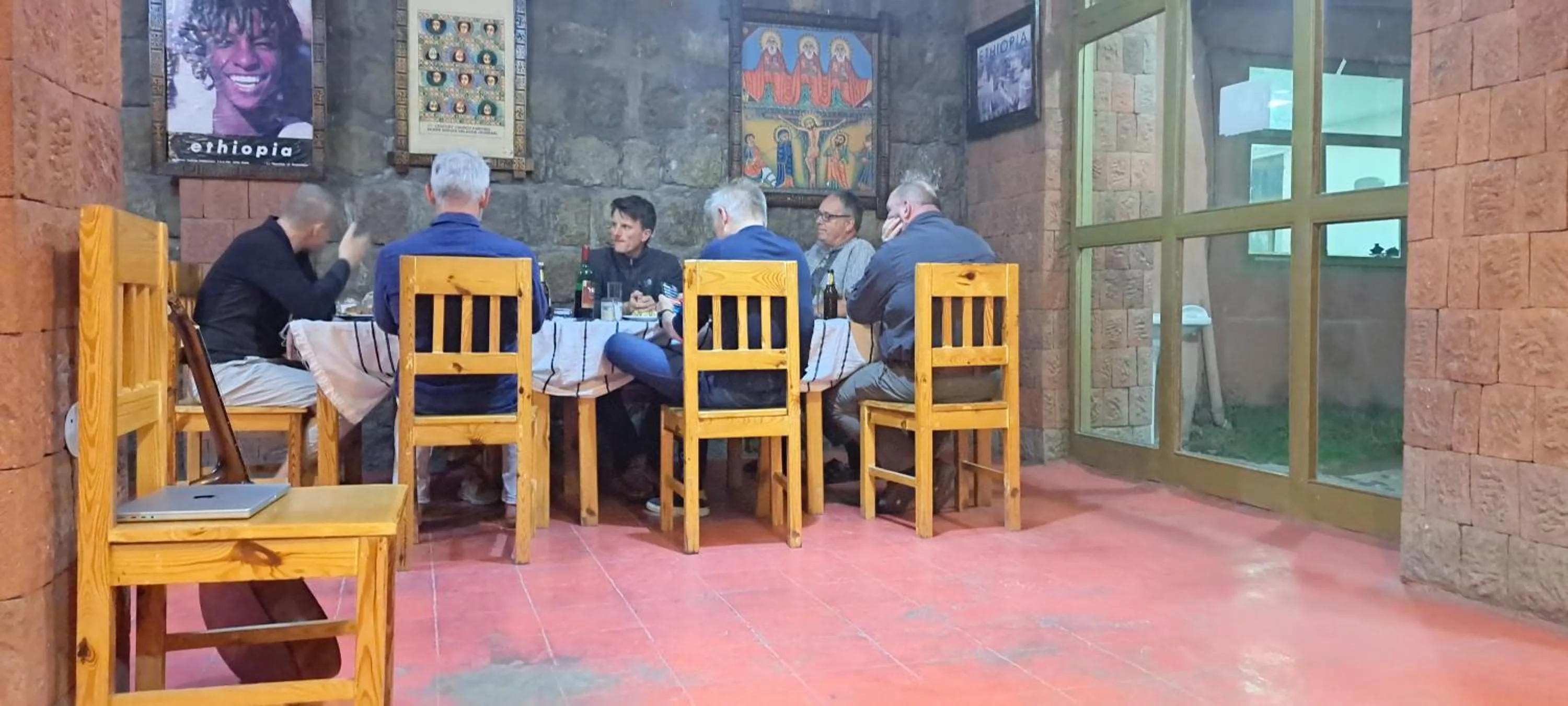 group of guests in Zan-Seyoum Hotel - Lalibela