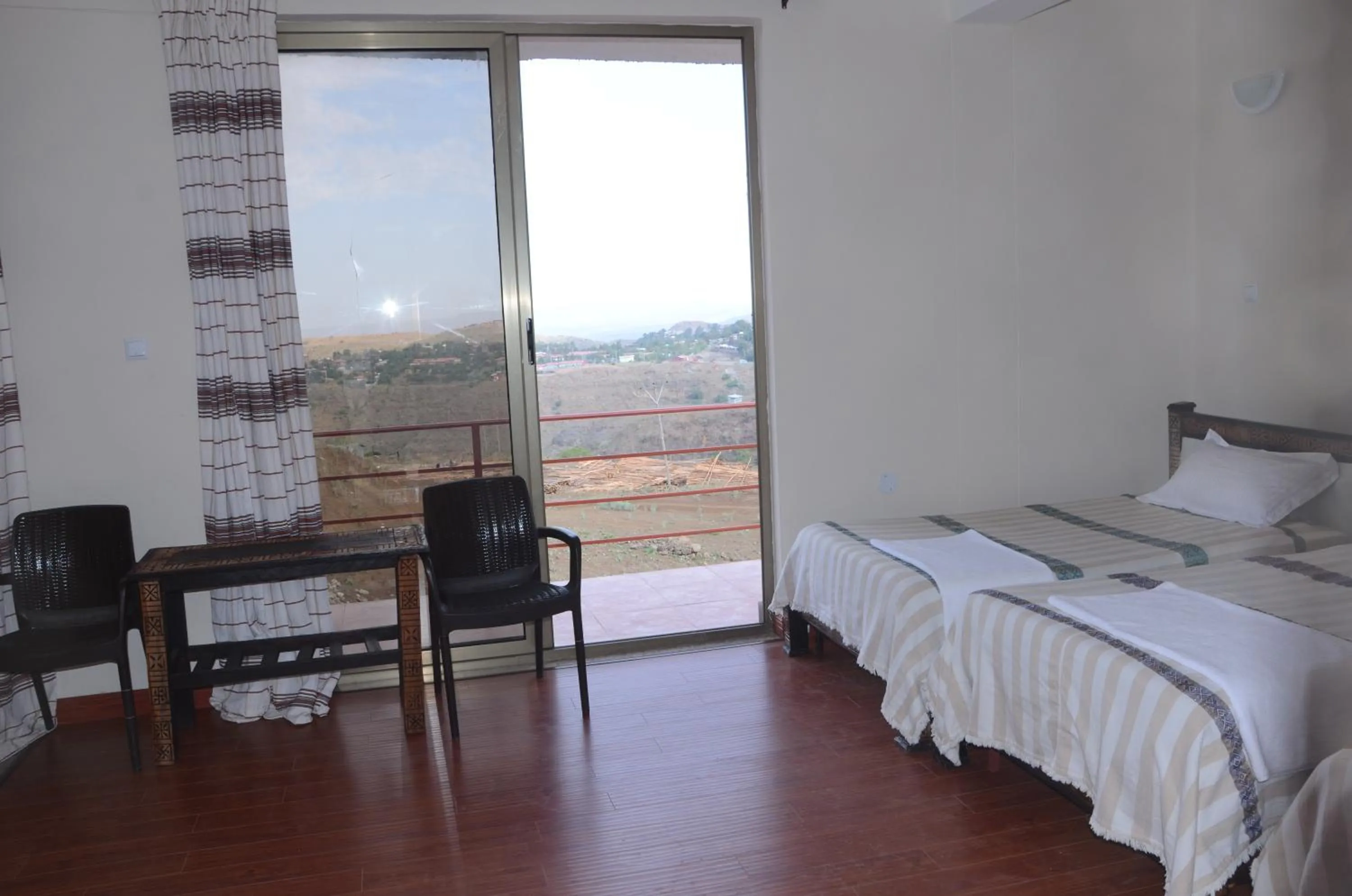 View (from property/room), Bed in Zan-Seyoum Hotel - Lalibela