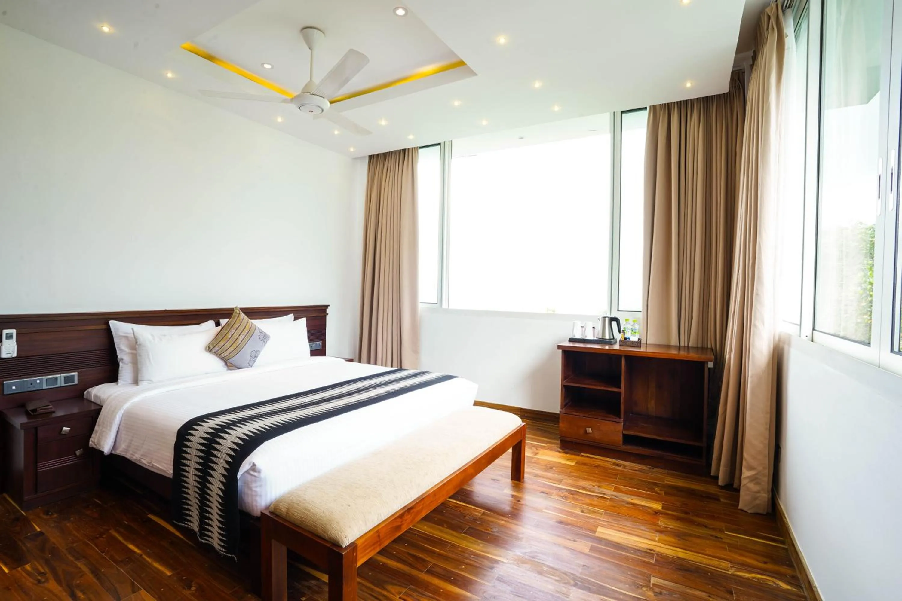 Bed in A'Lankaa Resorts & Spa