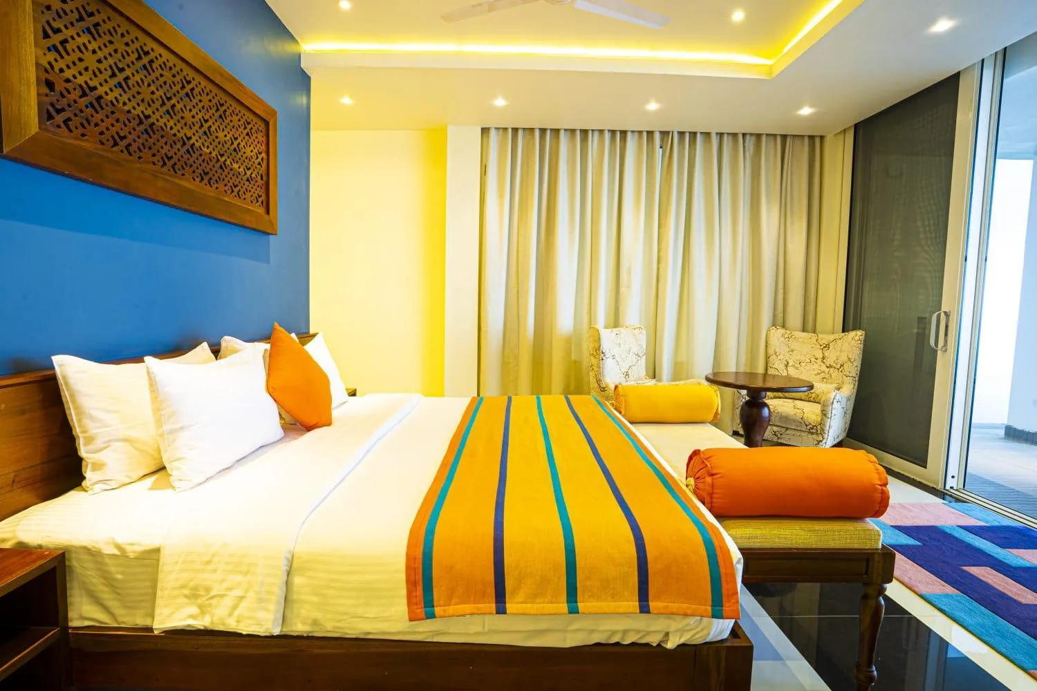 Bed in A'Lankaa Resorts & Spa