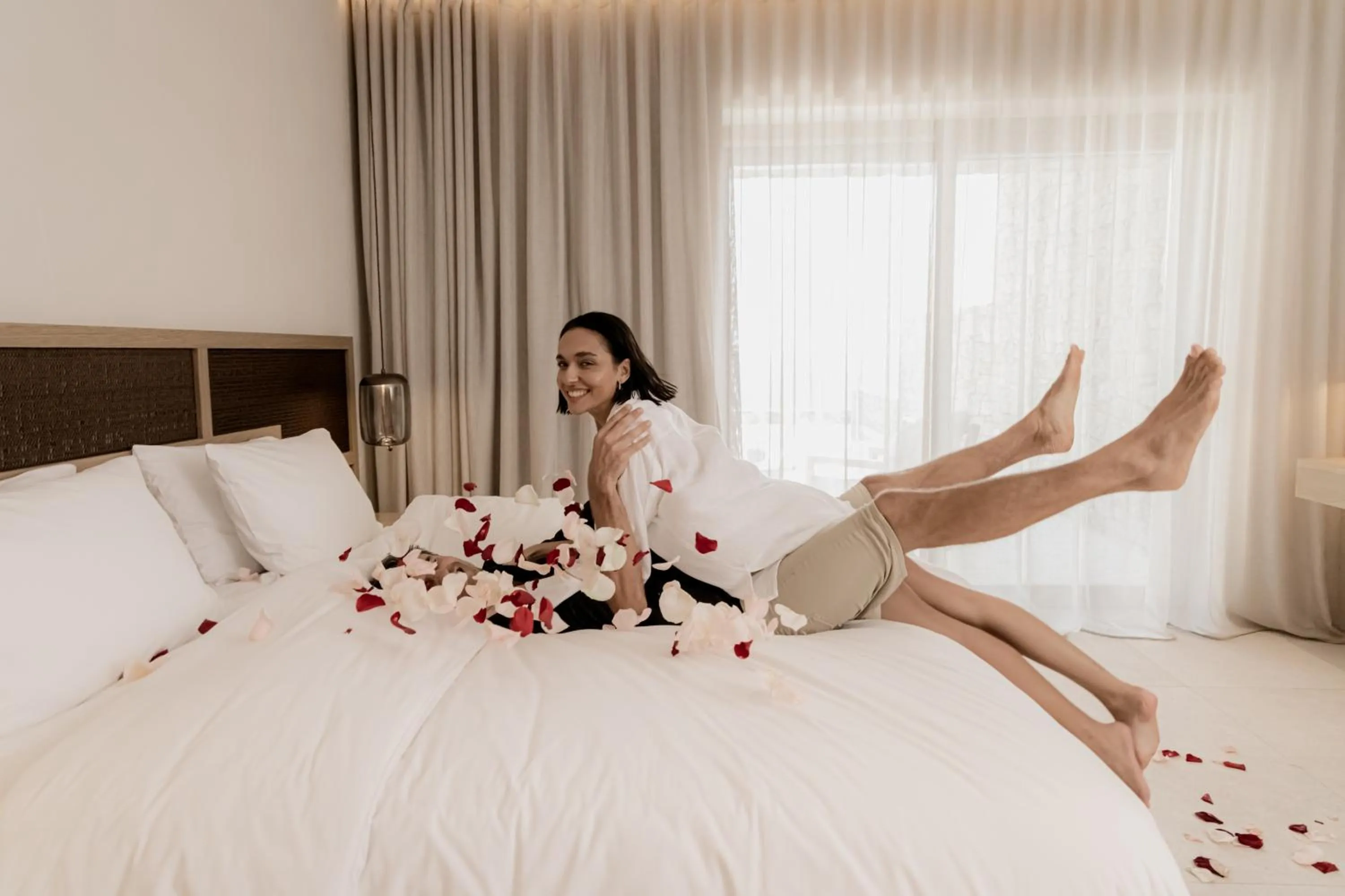 Bed in Enigma Mykonos Hideaway Suites