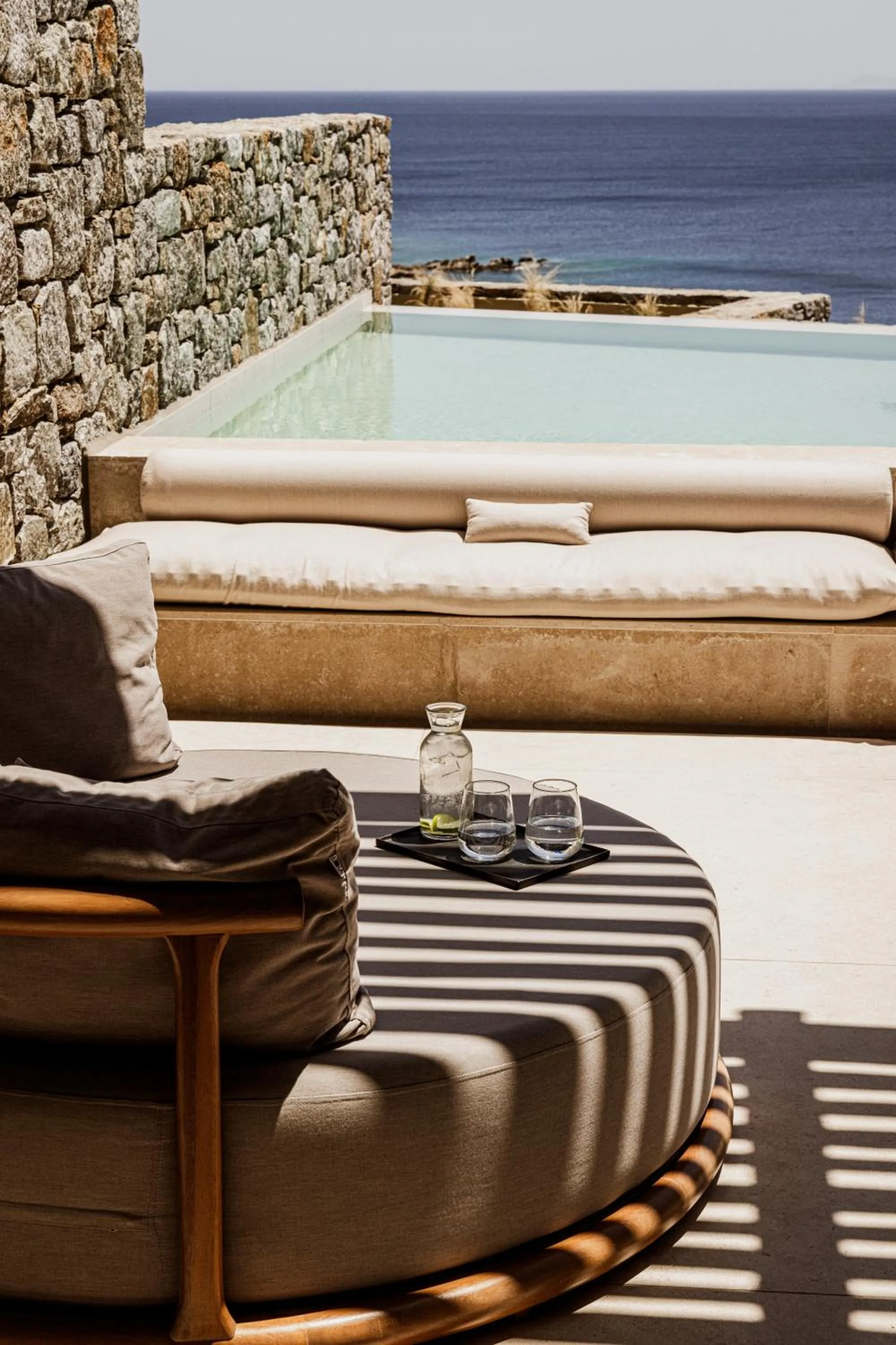Seating area in Enigma Mykonos Hideaway Suites