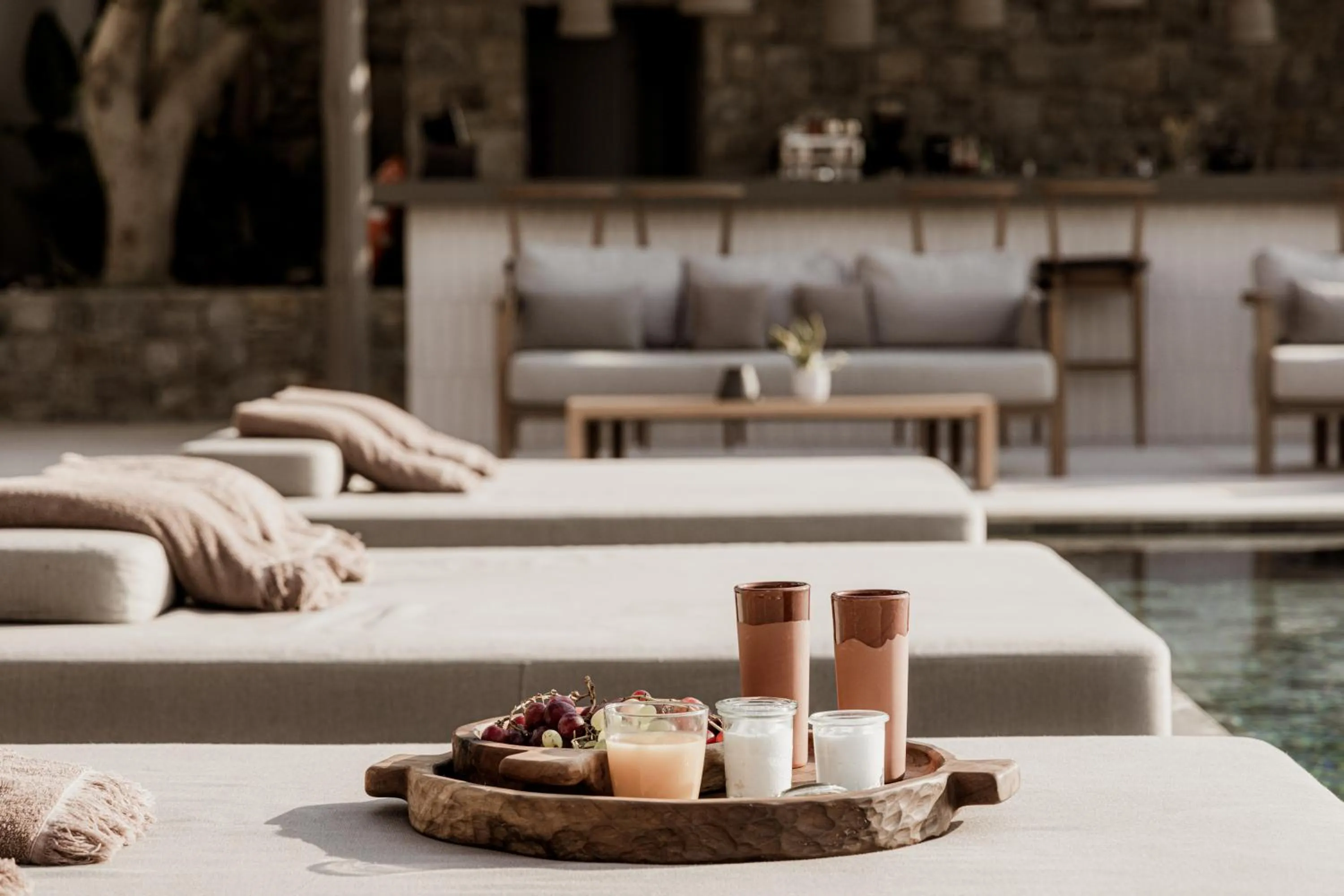 Food and drinks in Enigma Mykonos Hideaway Suites