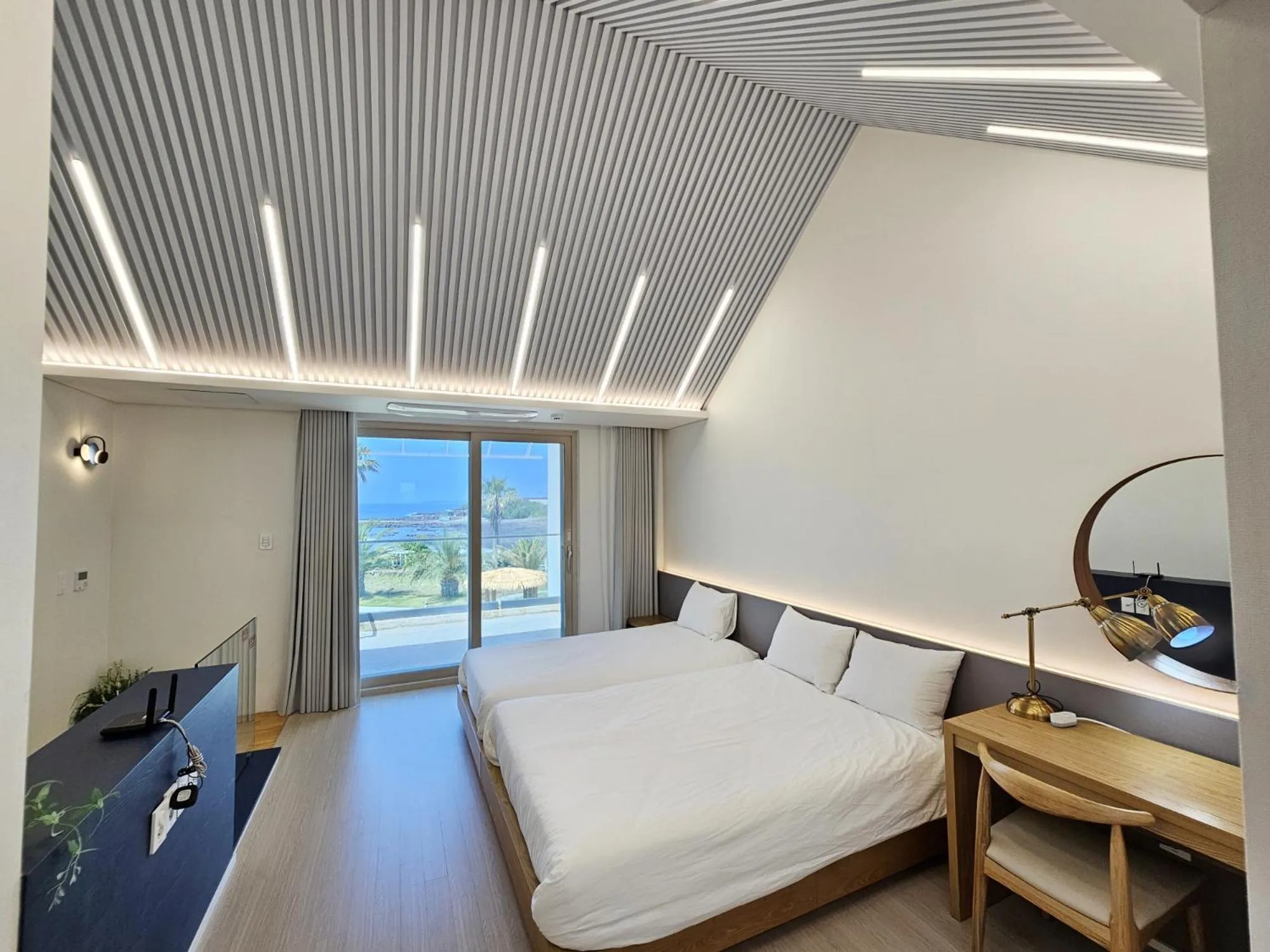 Bed in Jeju Badayeon Villa