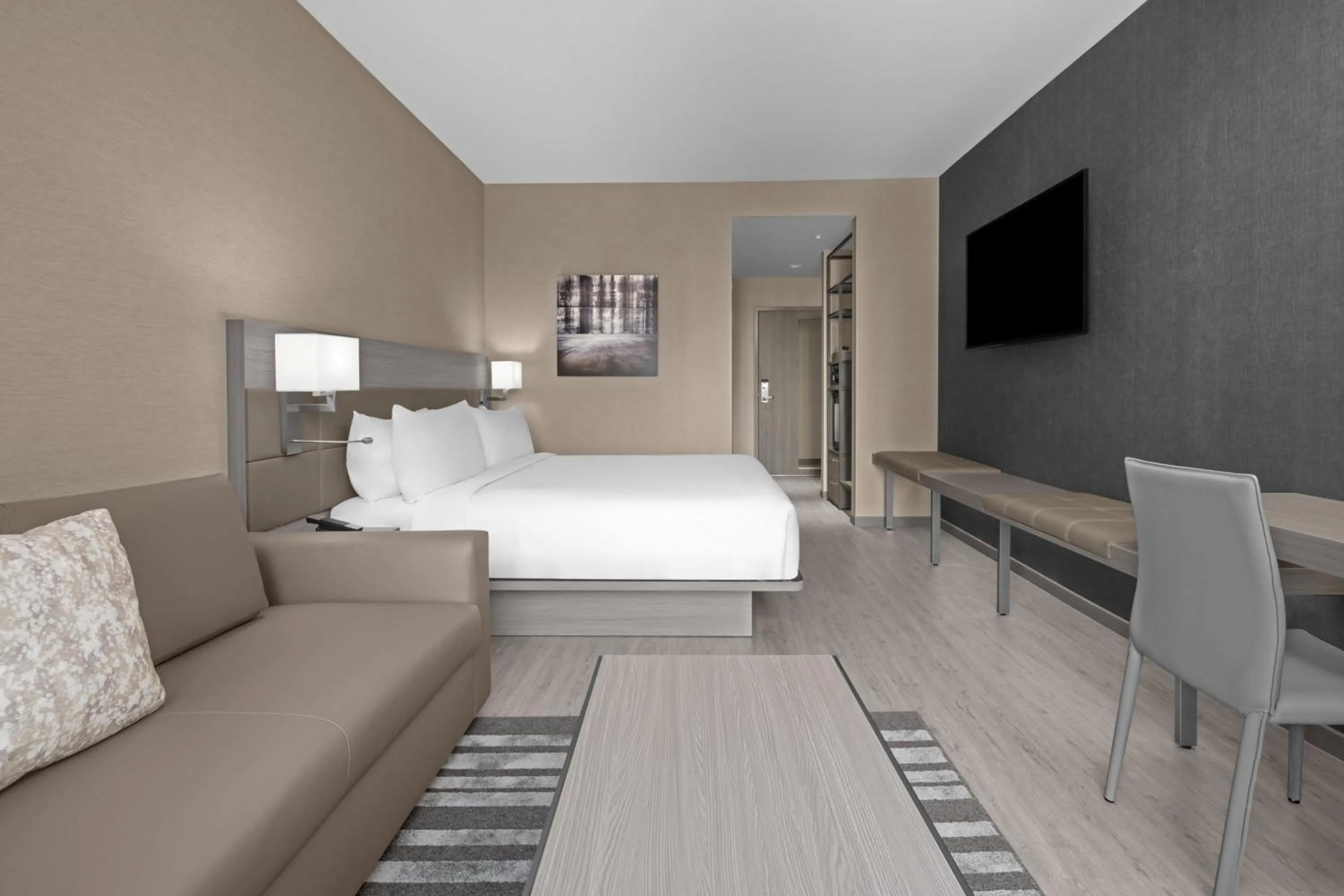 Photo of the whole room, Bed in AC Hotel by Marriott Lansing University Area