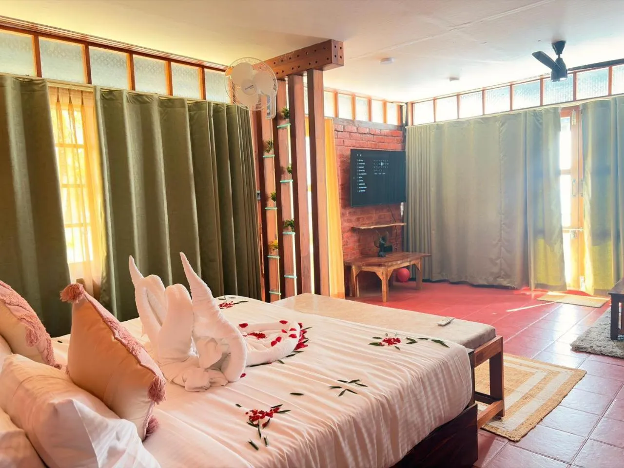 Bed in Sky Frame Beach Resort