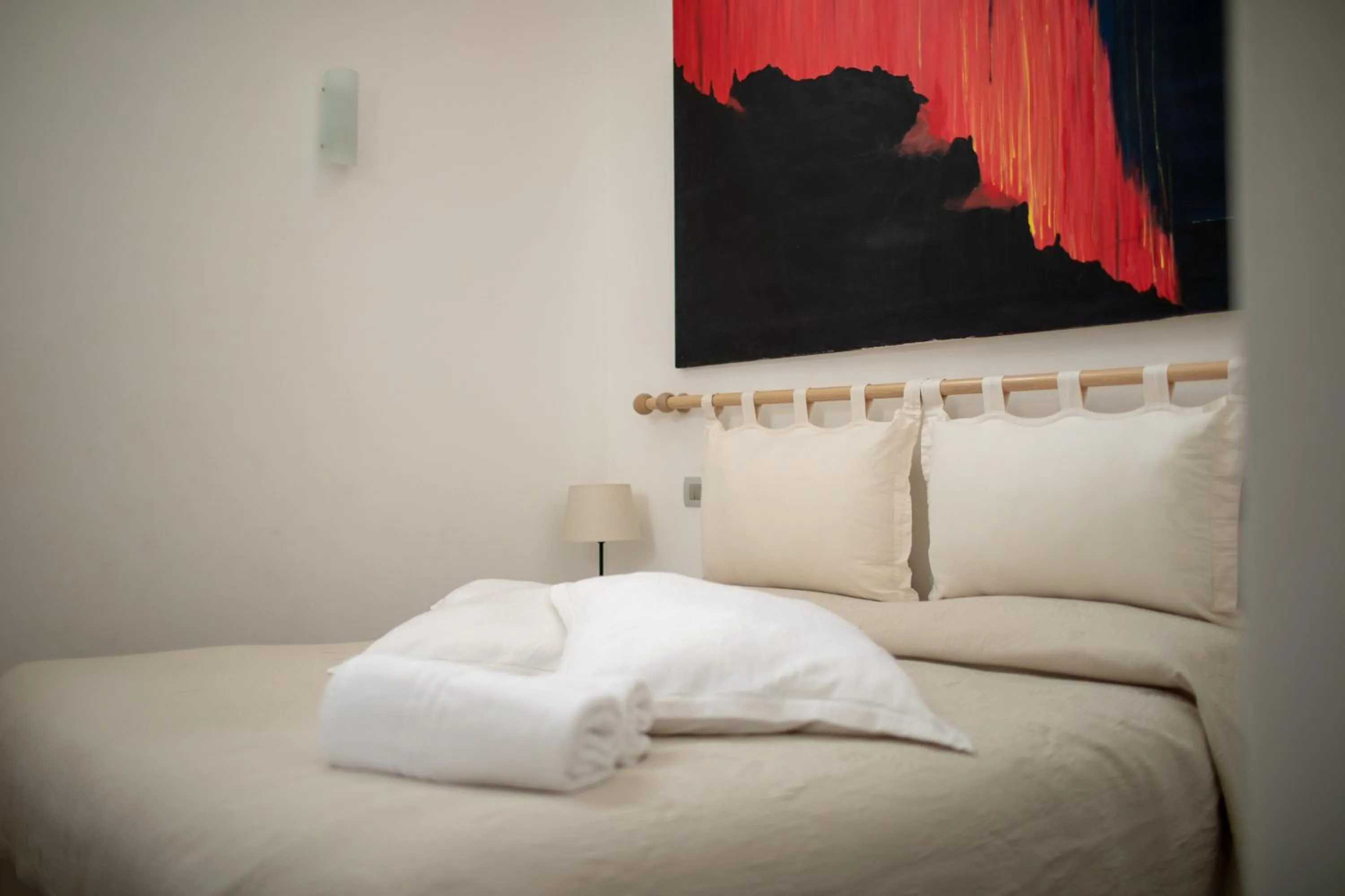 Bed in Il Gabbiano Relais in Stromboli