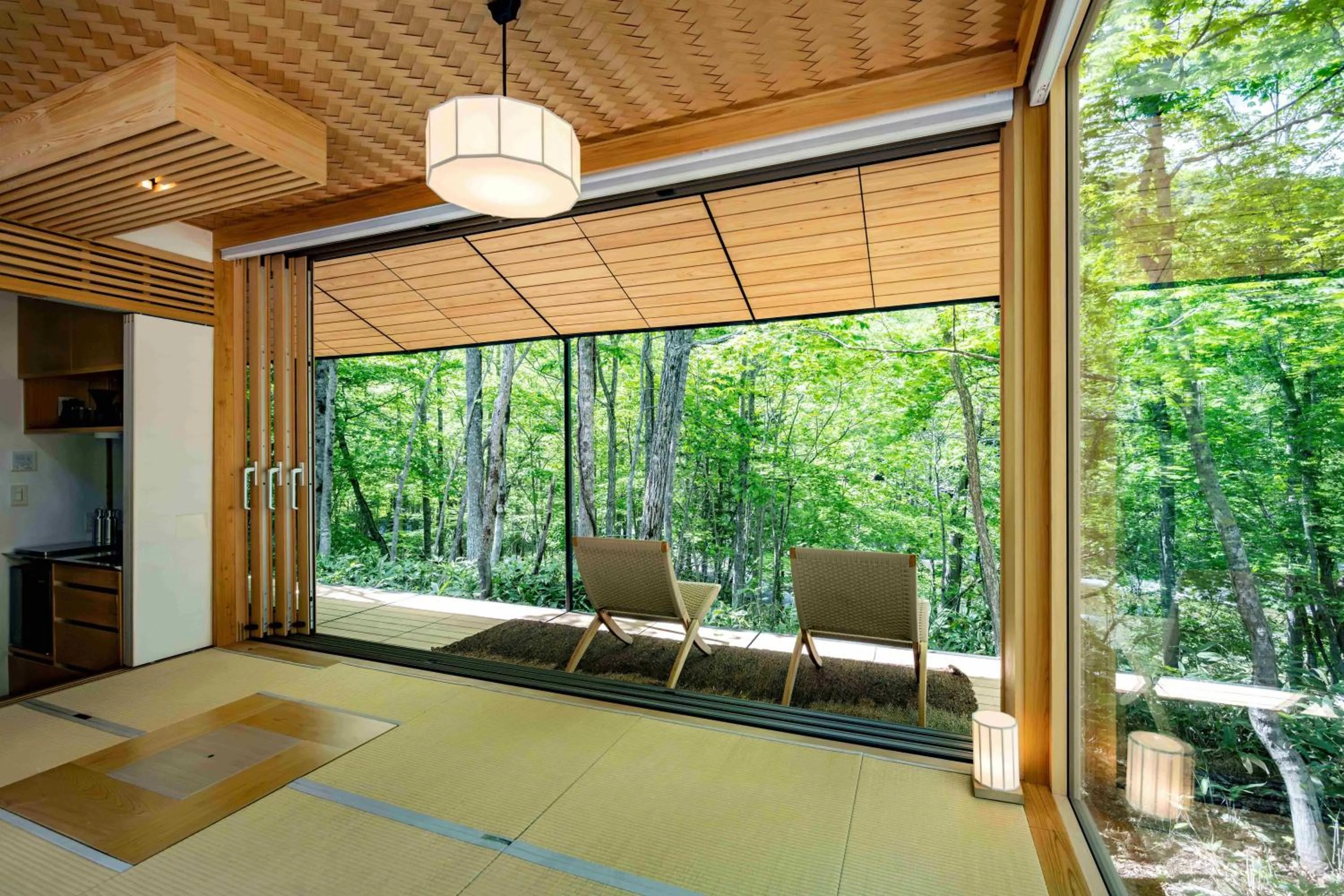 Natural landscape, Bed in Moving Inn Tokachi Kitanomori