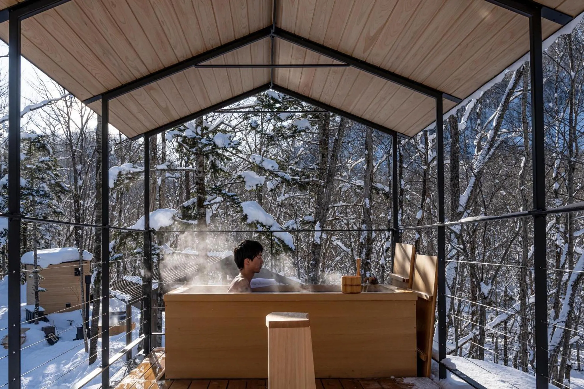 Hot Tub in Moving Inn Tokachi Kitanomori