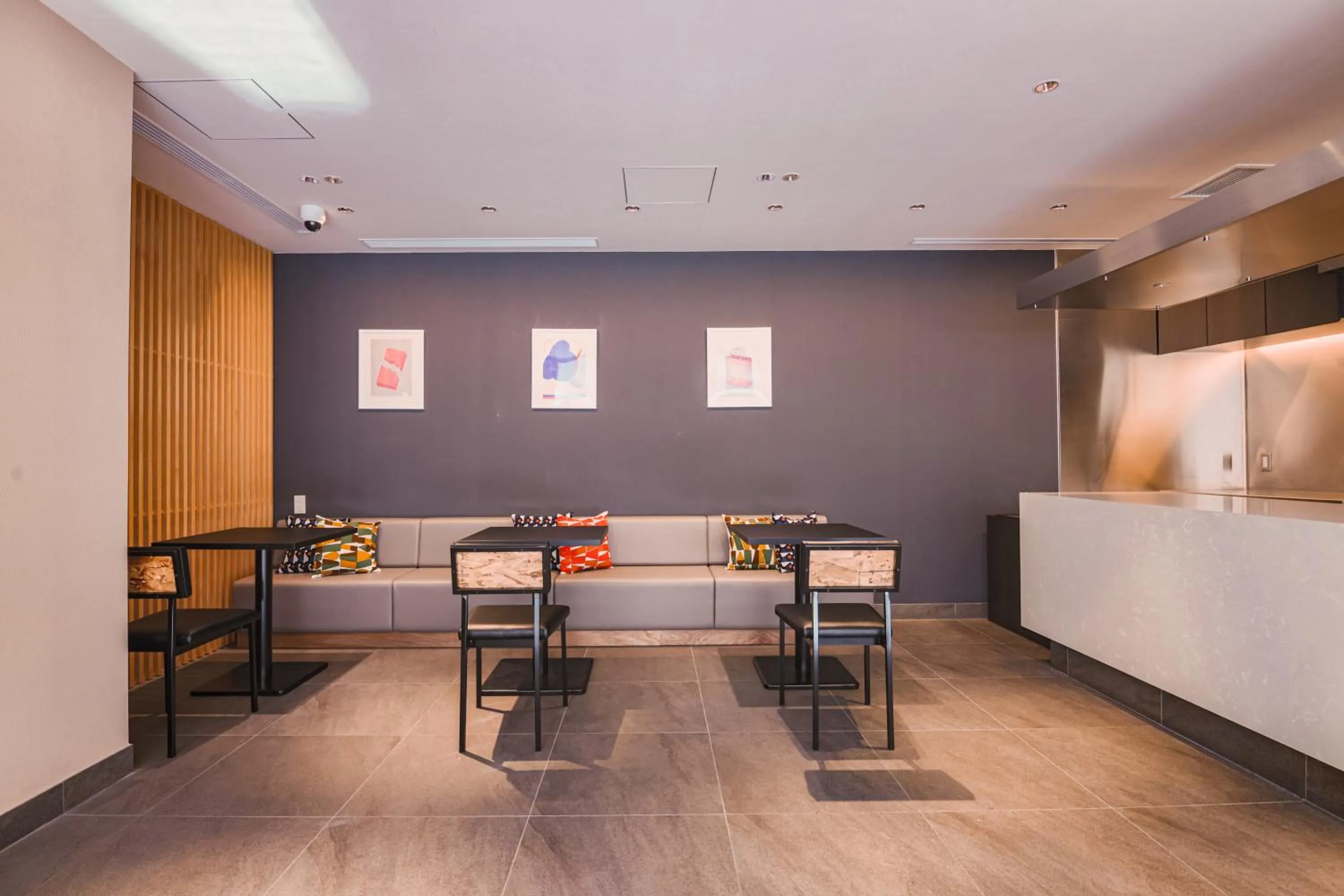 Seating area in KABIN Koji