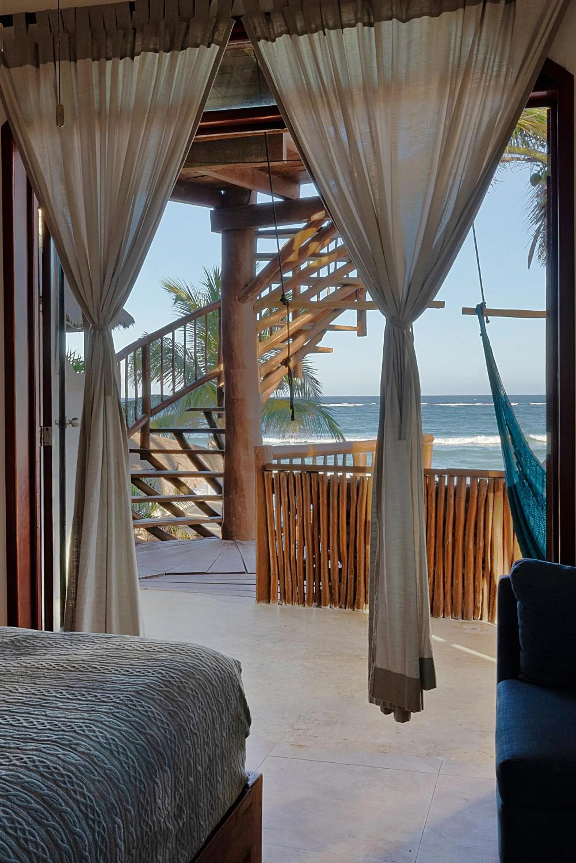 View (from property/room), Bed in Playa Canek Beachfront Eco Hotel