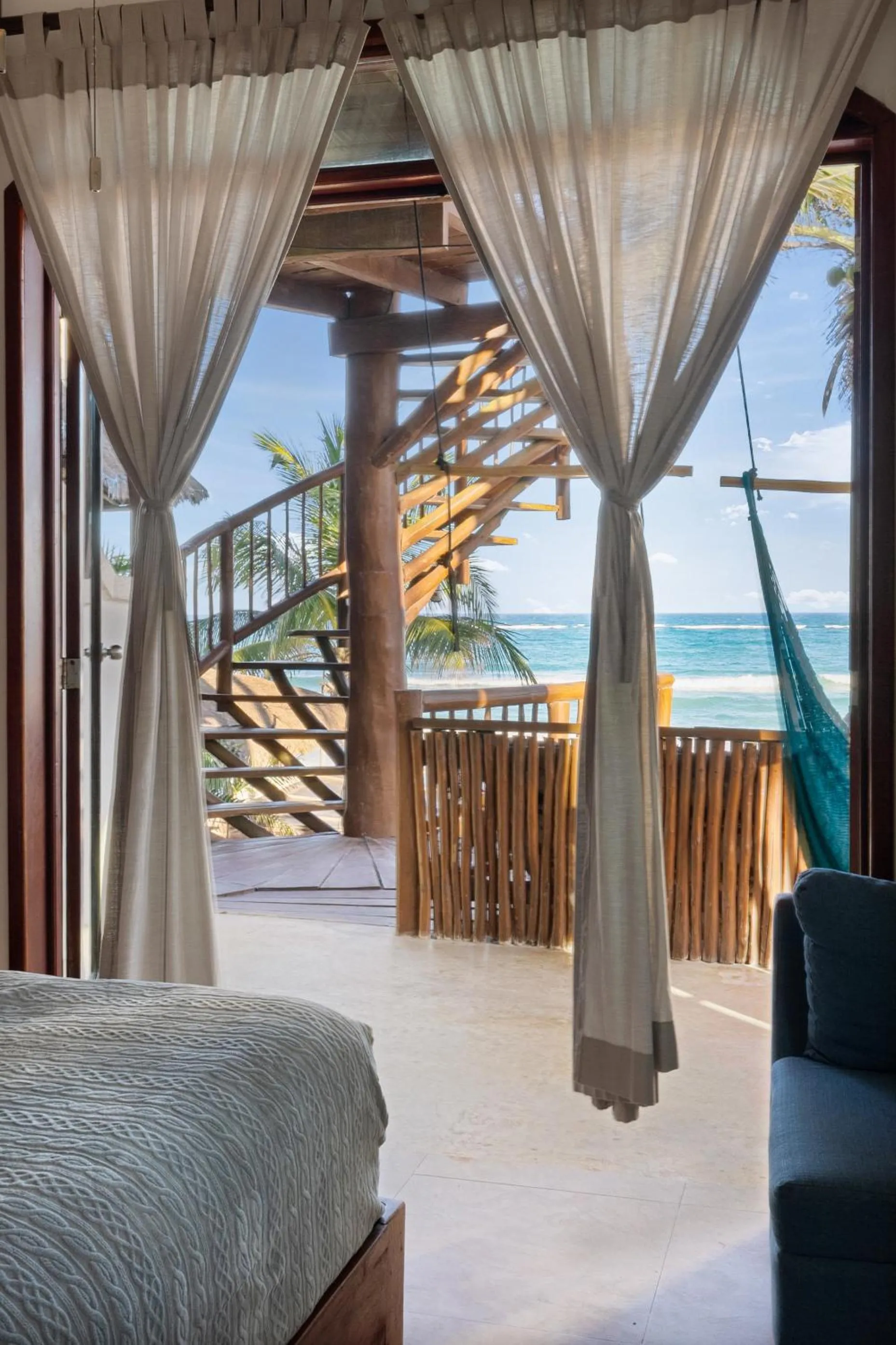 View (from property/room), Bed in Playa Canek Beachfront Eco Hotel