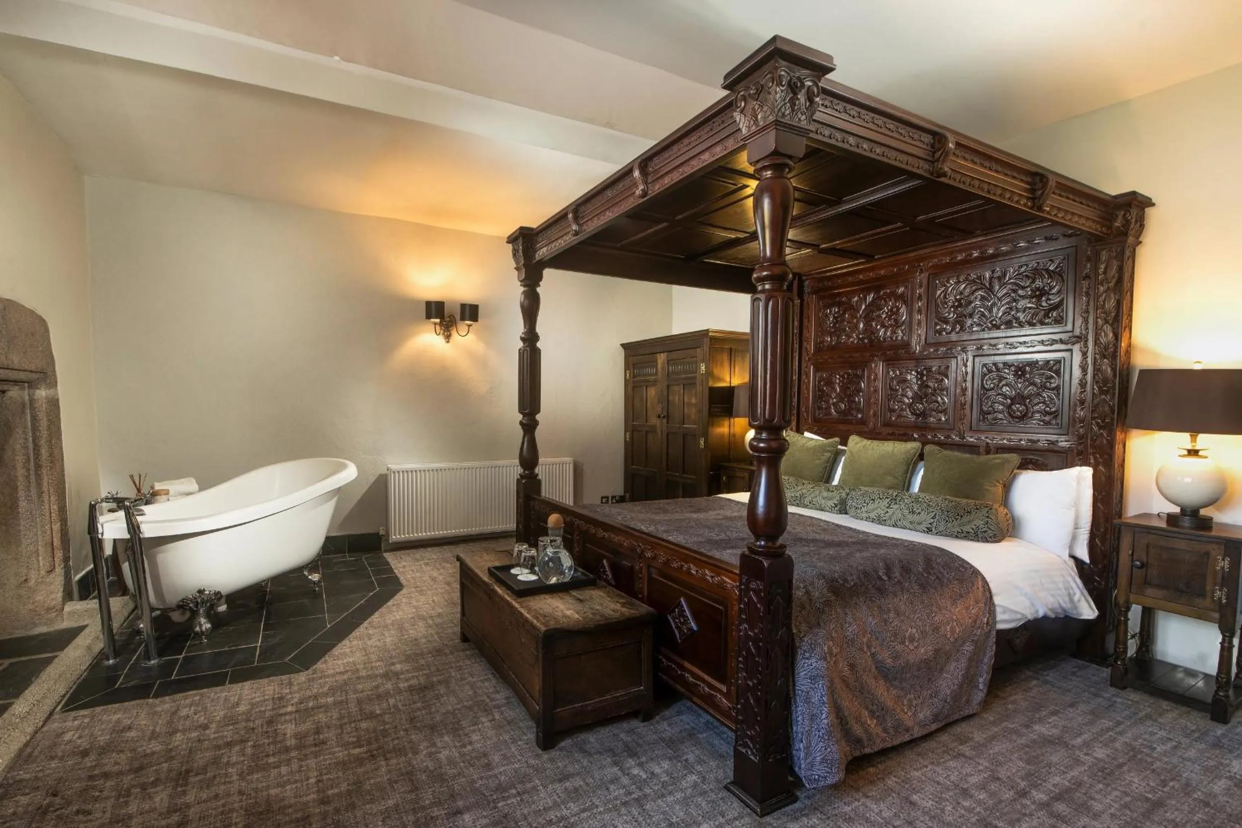 Bed in Boringdon Hall Hotel and Spa
