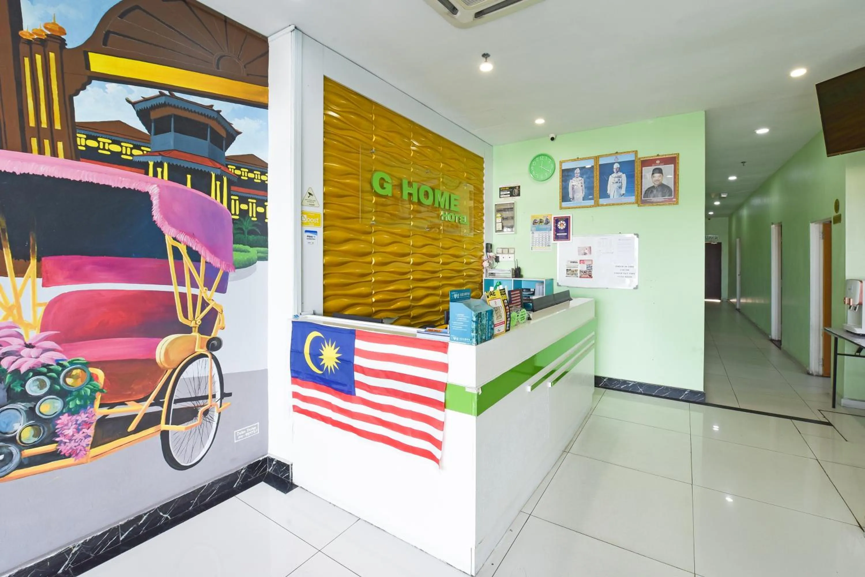 Lobby or reception in Hotel O G Home Hotel, Kota Bharu, Kelantan.