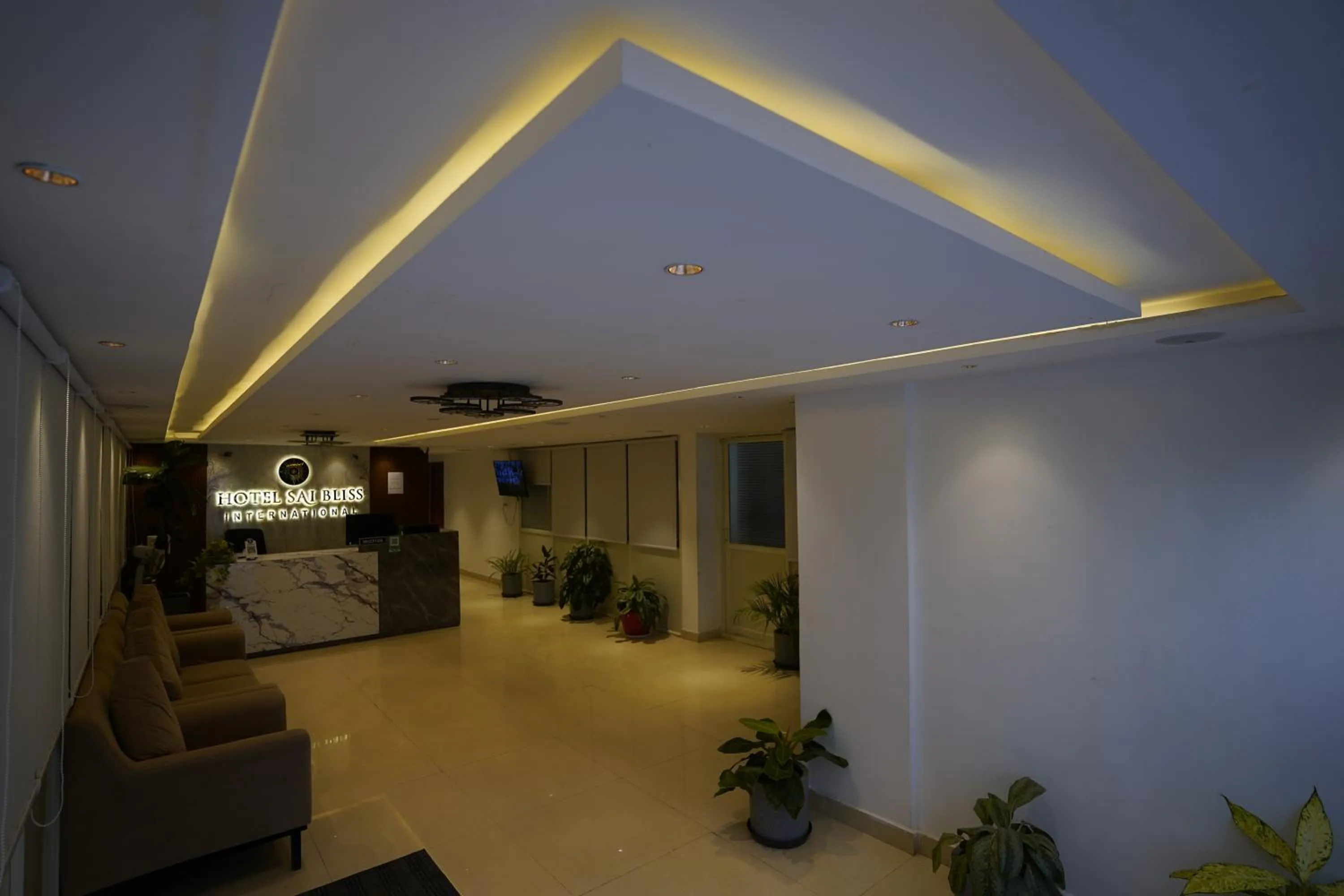 Seating area in Sai Bliss International, Manyata Tech Park