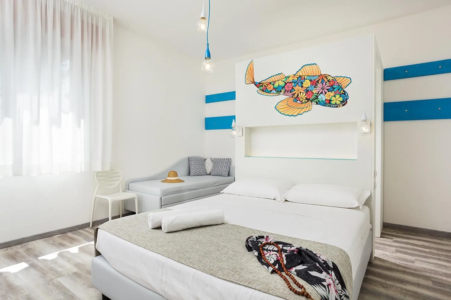 Bedroom, Bed in Hotel Albatros