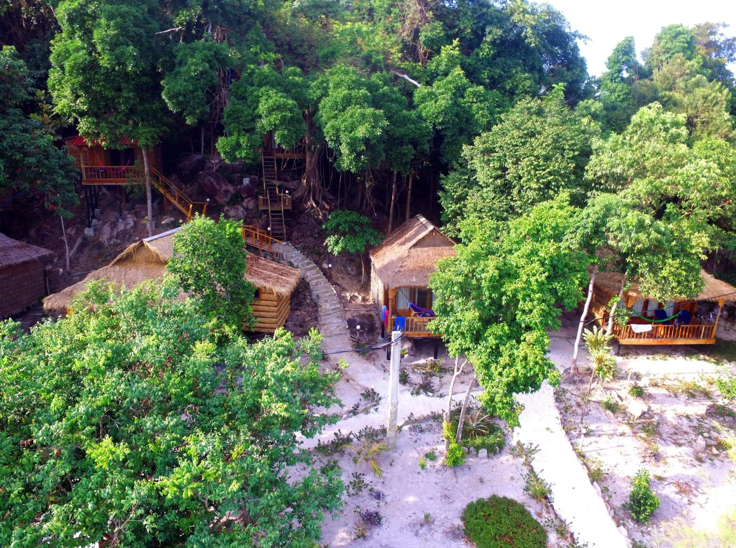 Bird's eye view in White Beach Bungalows