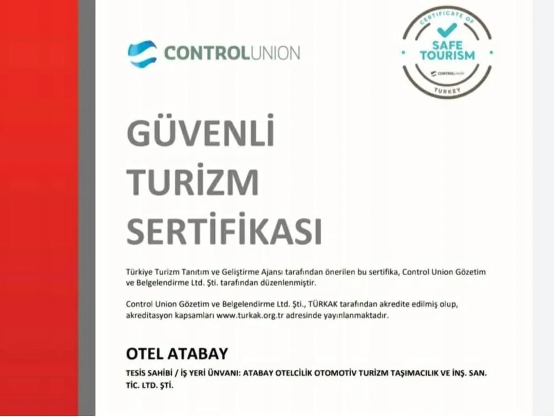 Logo/Certificate/Sign in Hotel Atabay