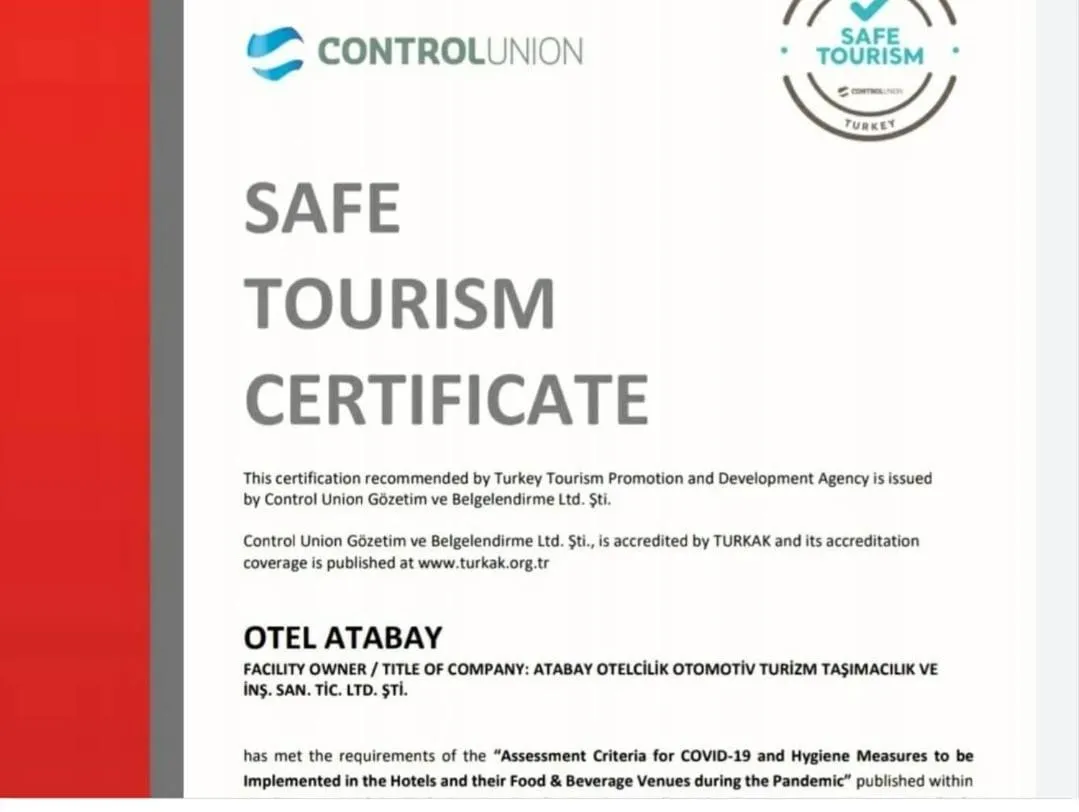 Logo/Certificate/Sign in Hotel Atabay