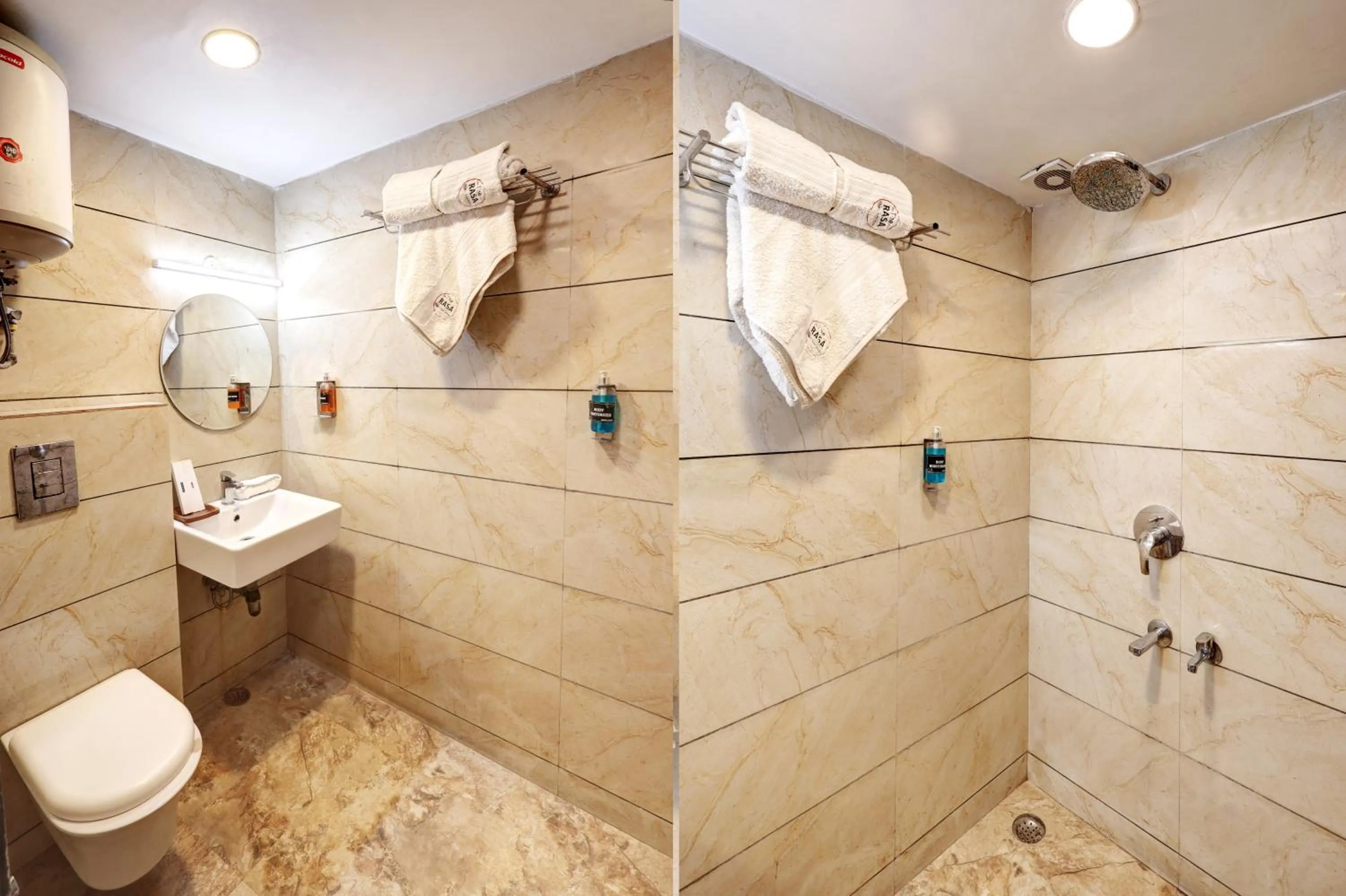 Shower in Hotel The Rasa Near Welcome Metro Station