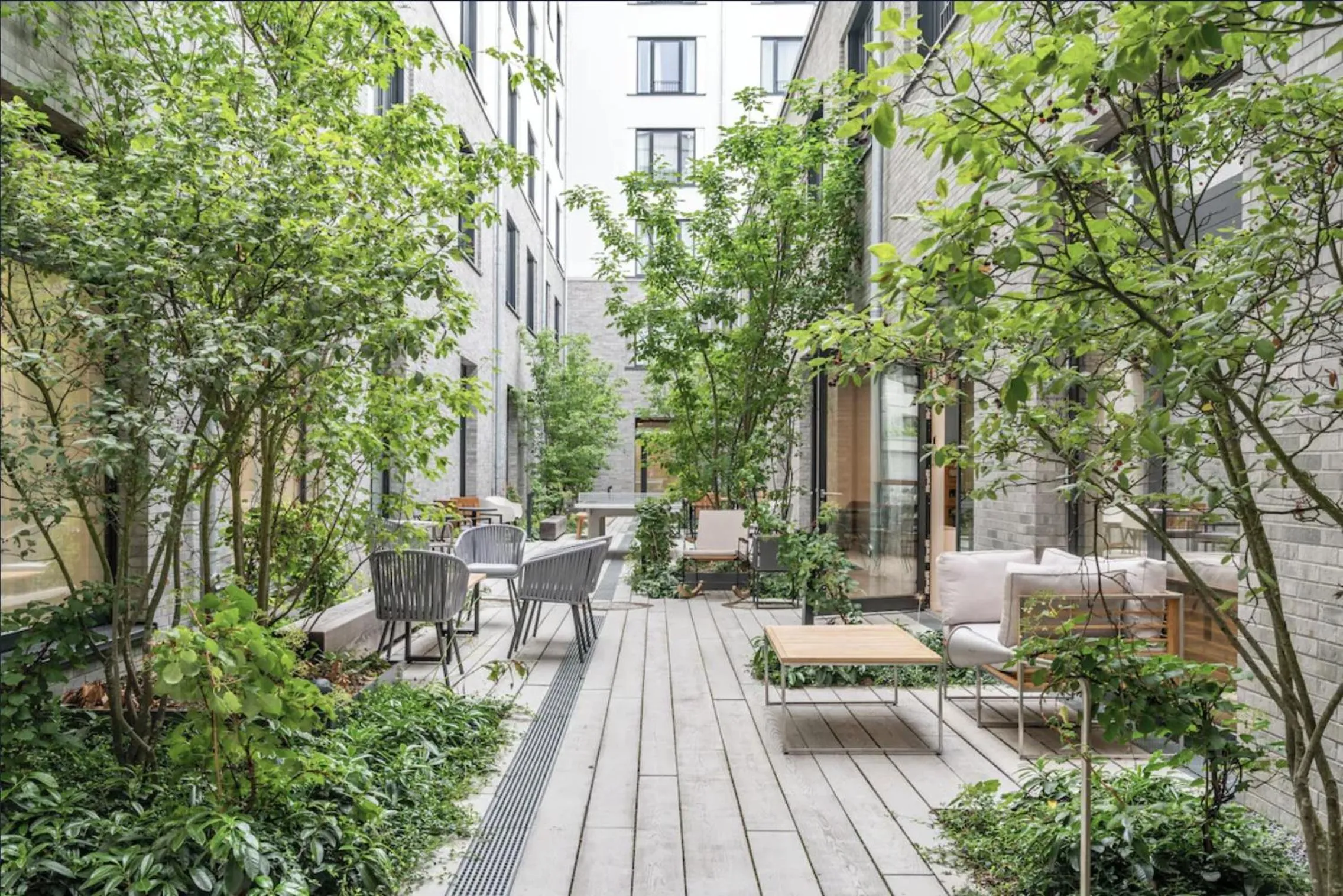 Inner courtyard view in Habyt-The Waterfront
