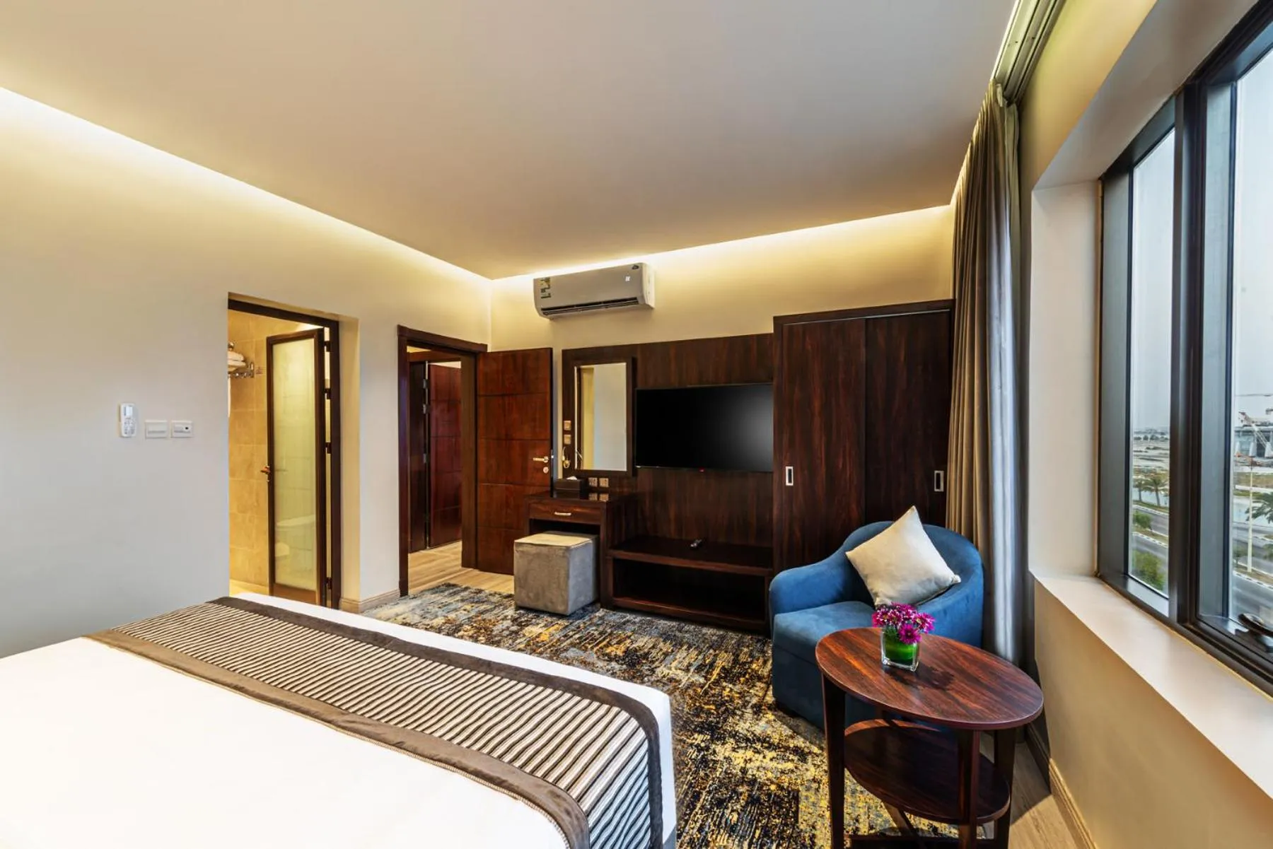 Bed in Beach View Hotel