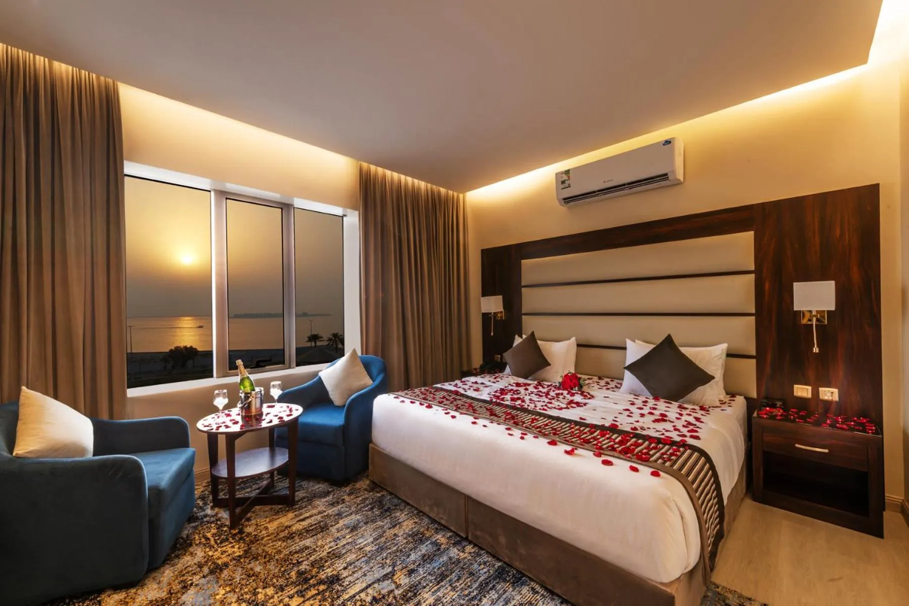 Bed in Beach View Hotel