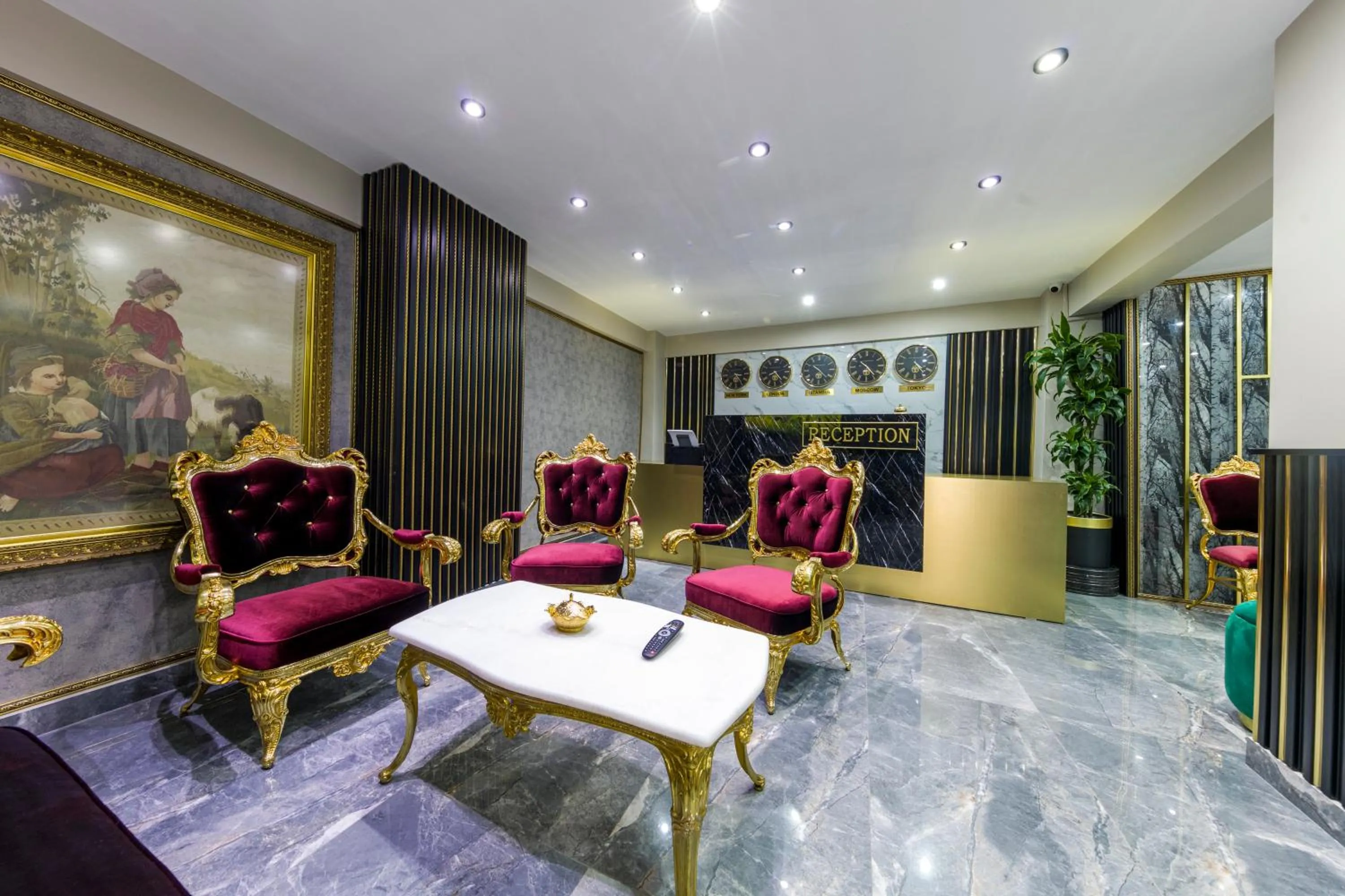 Seating area in Golden Bazaar hotel