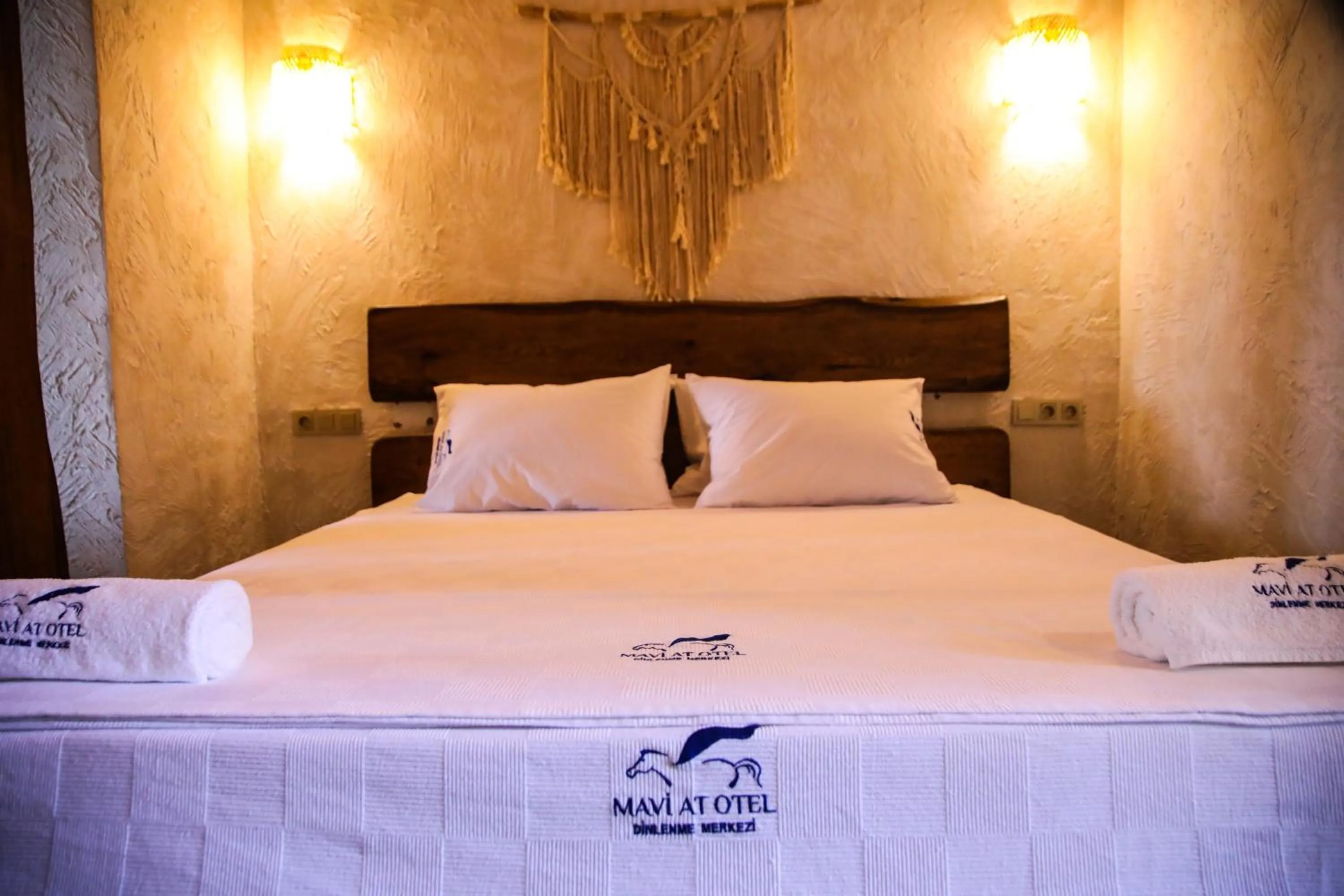 Bed in MAVİ AT HOTEL Blue Horse