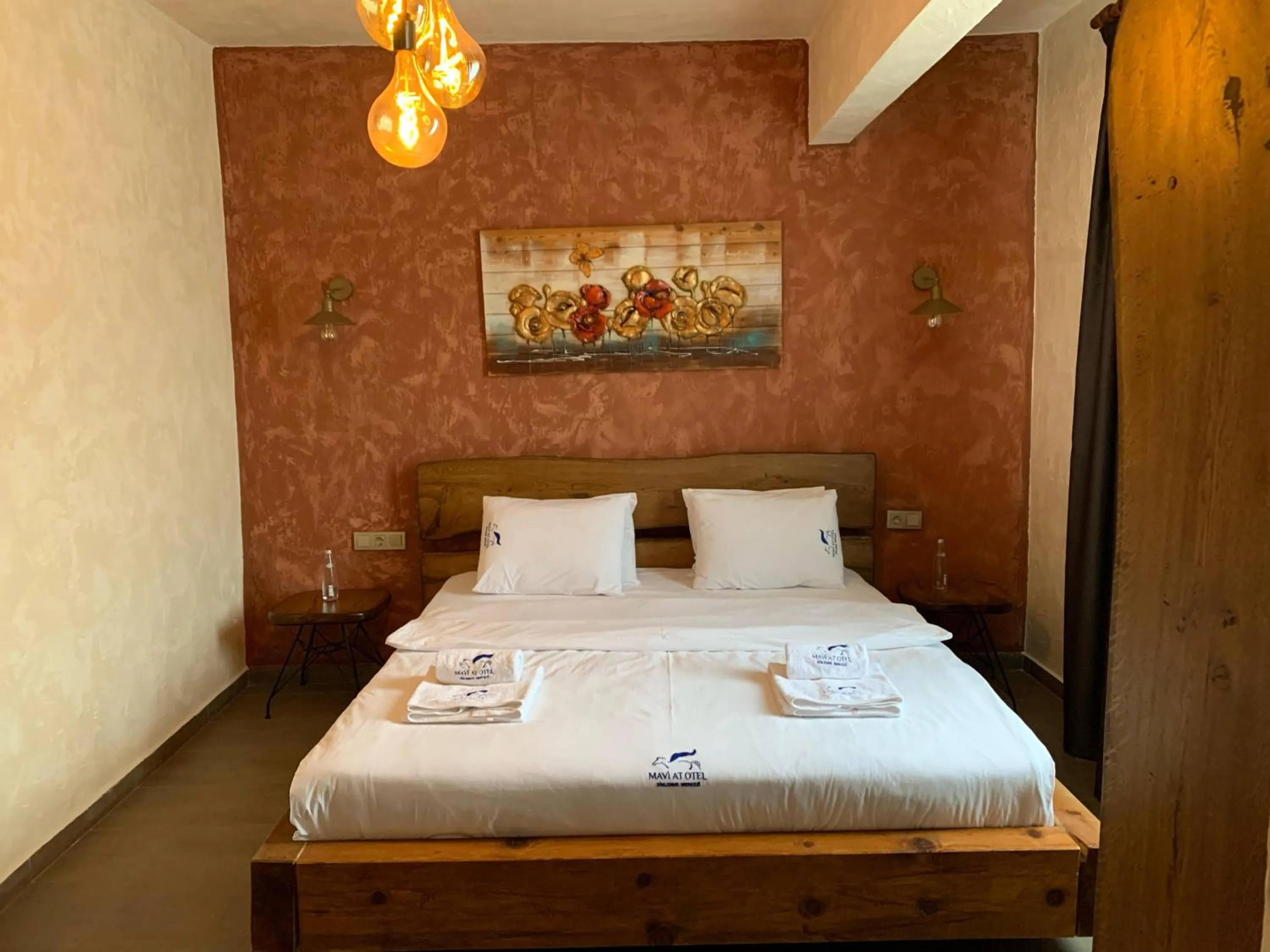 Bed in MAVİ AT HOTEL Blue Horse