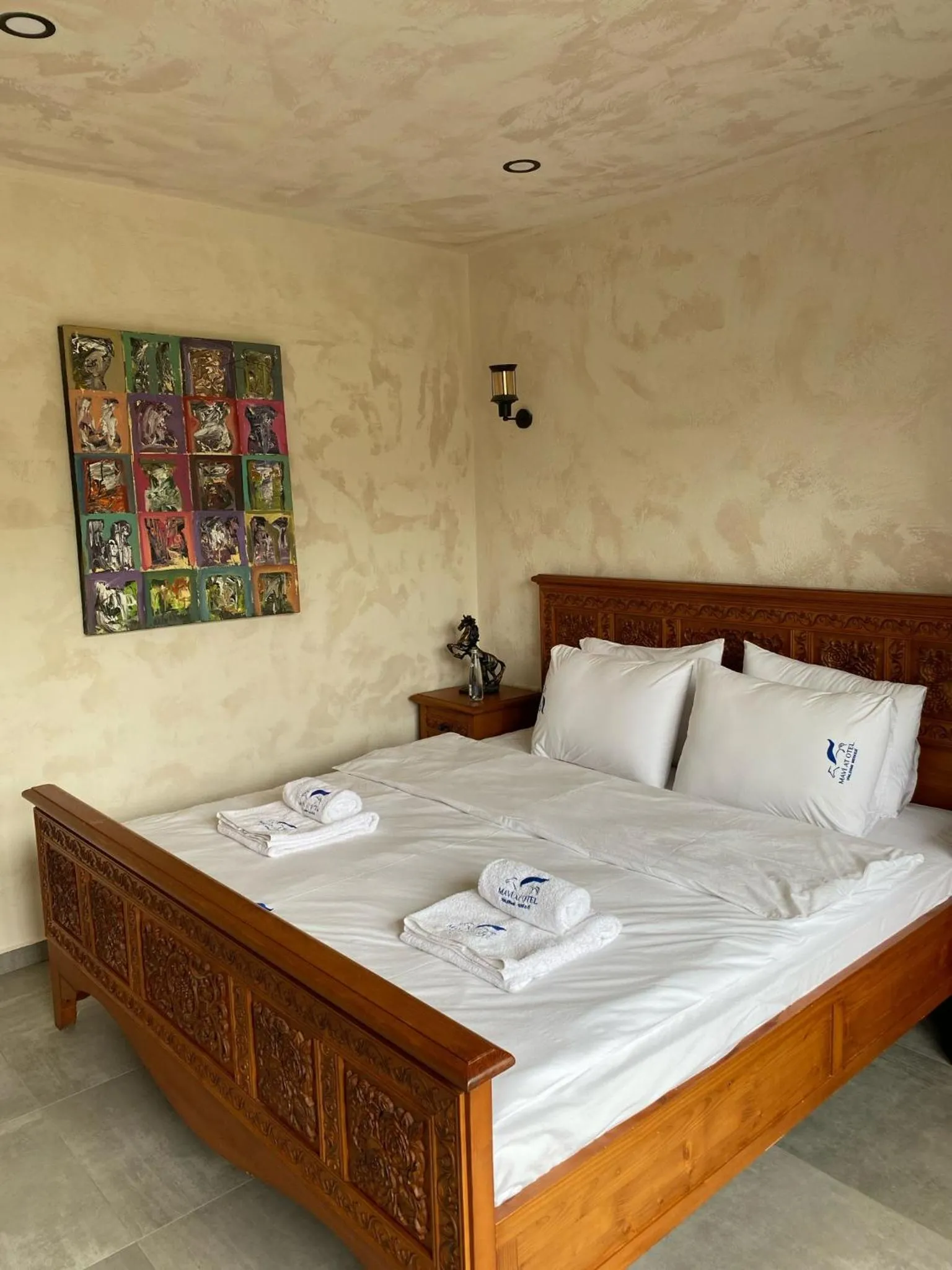 Bed in MAVİ AT HOTEL Blue Horse