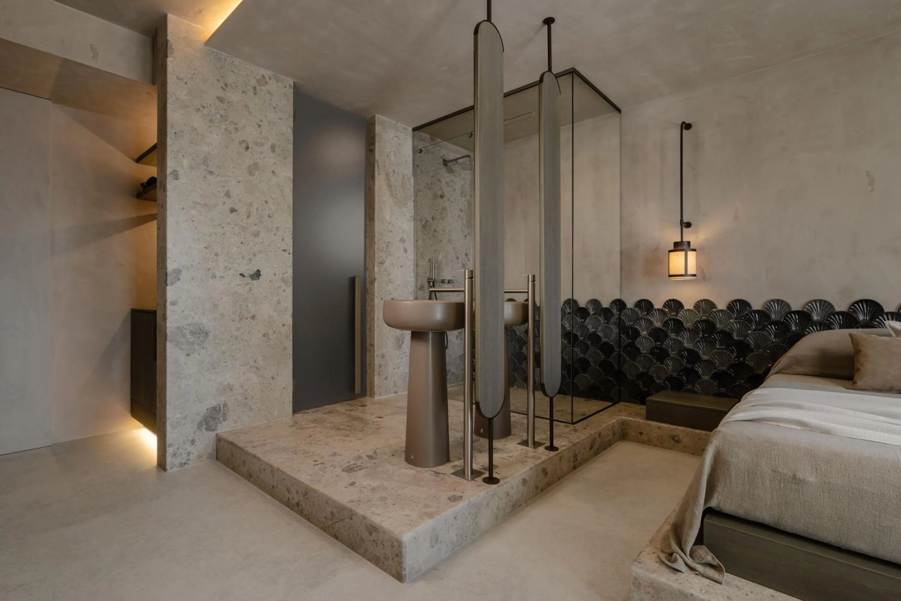 Bathroom, Bed in Naxos Rhyton