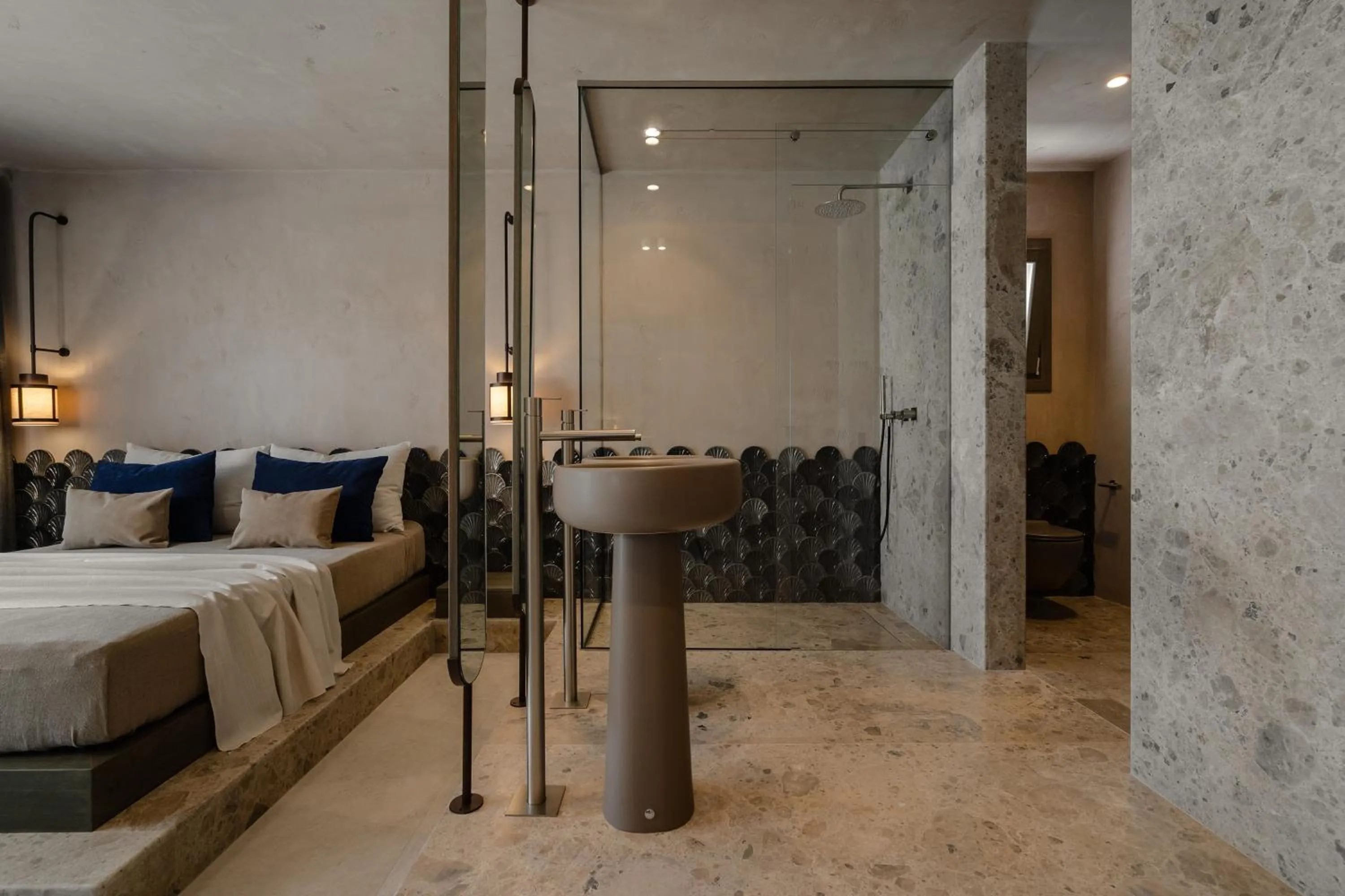 Bathroom, Bed in Naxos Rhyton