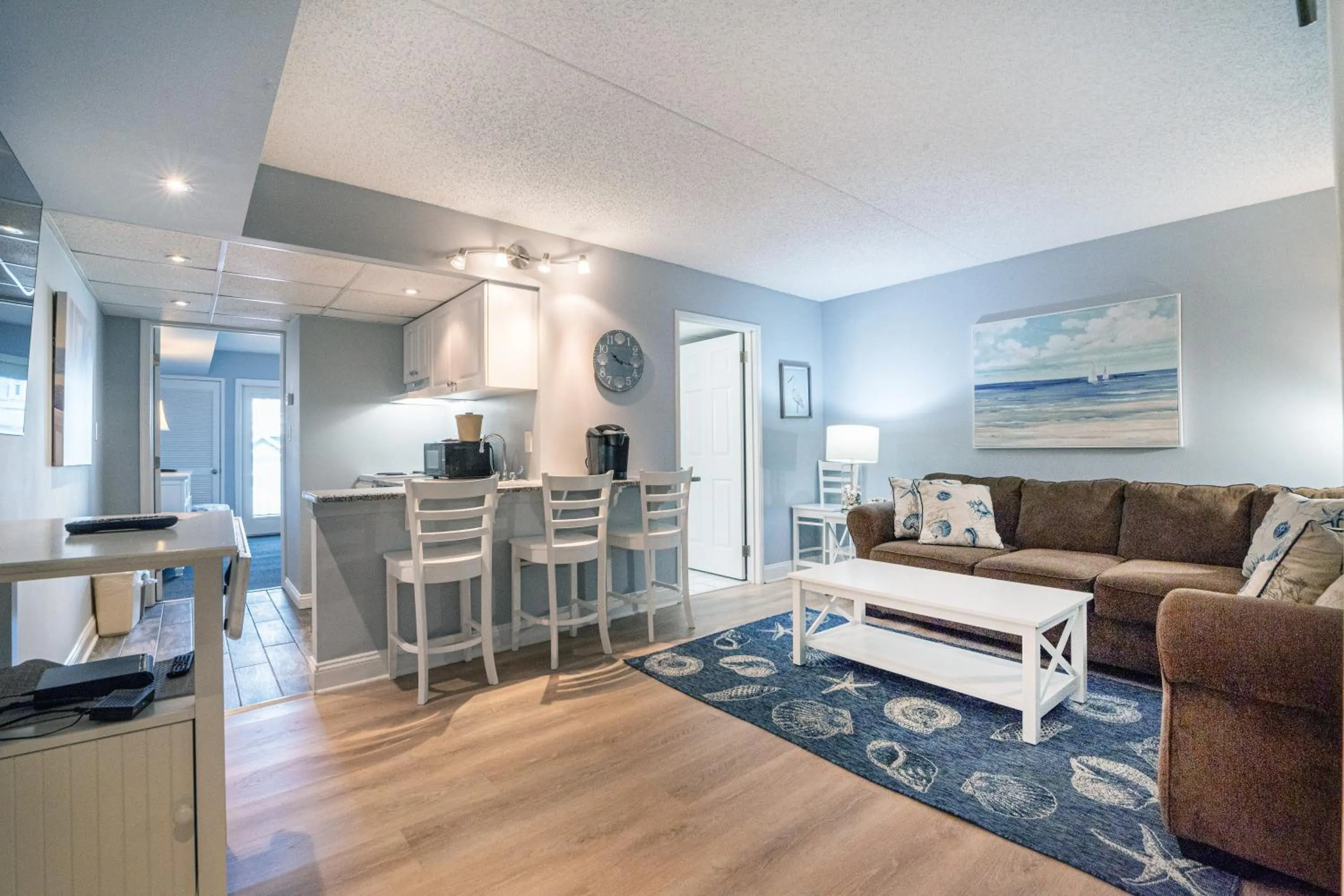 Seating area in Biscayne Suites