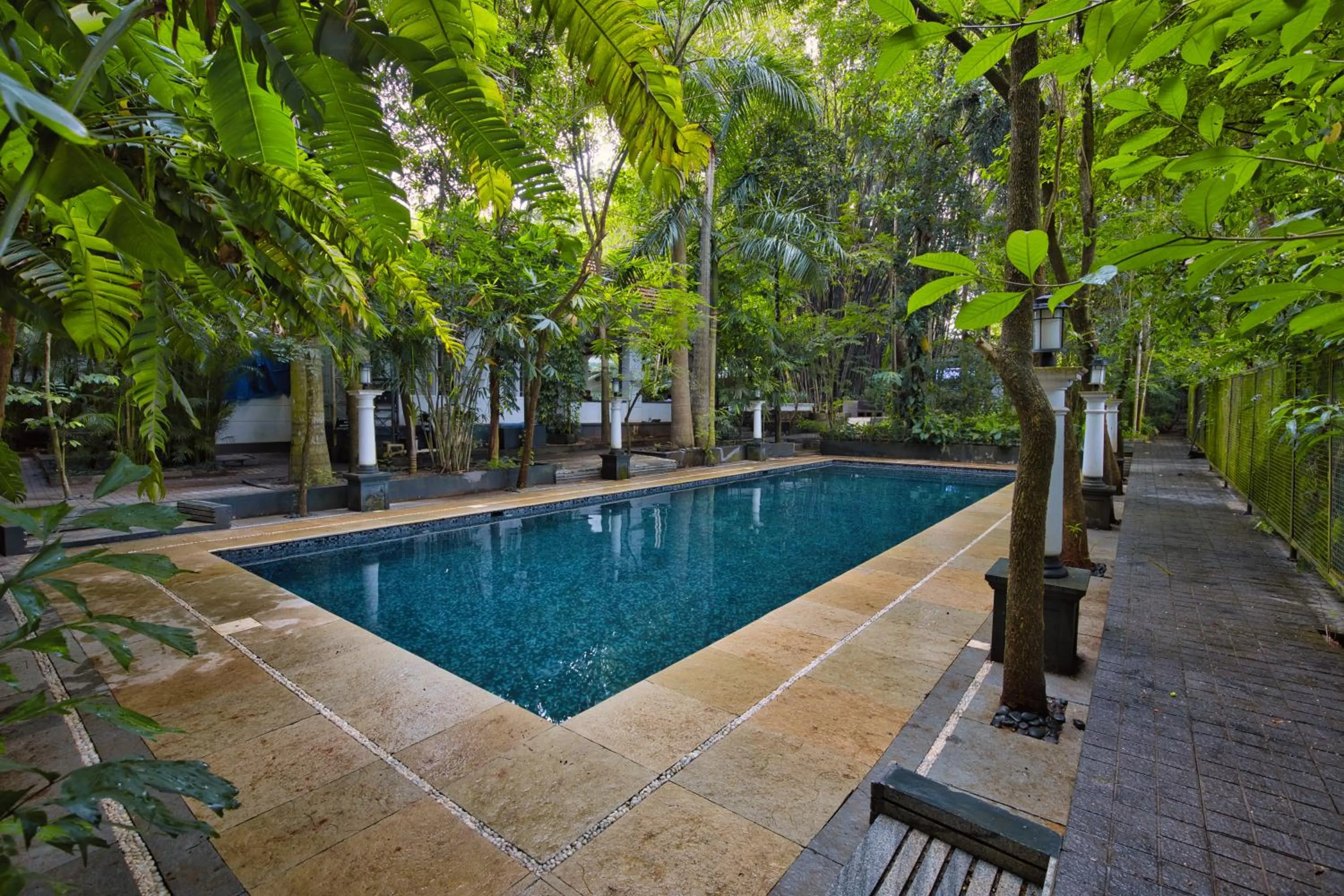 Swimming pool in Softouch Ayurveda Village Kerala