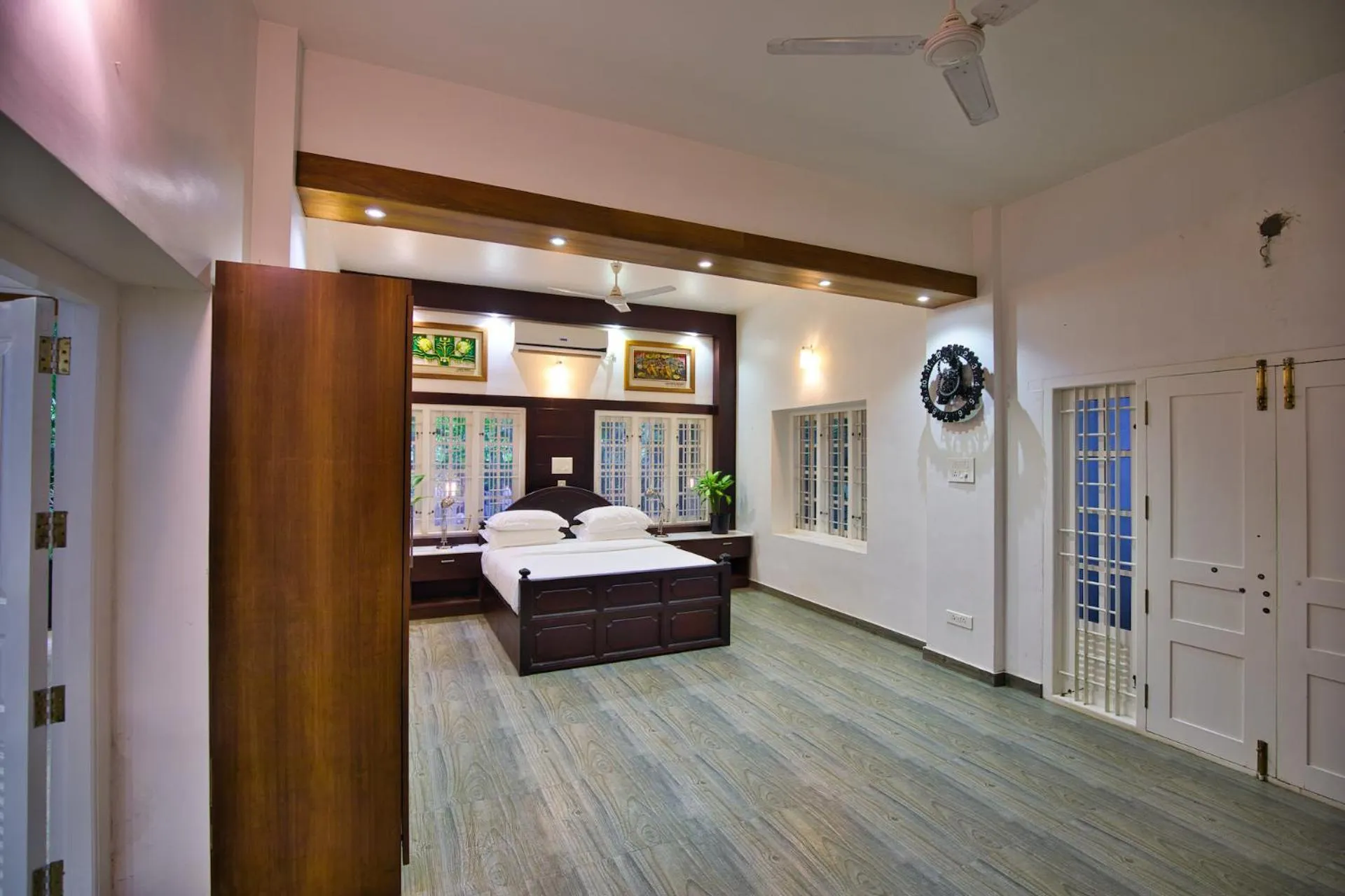 Bed in Softouch Ayurveda Village Kerala