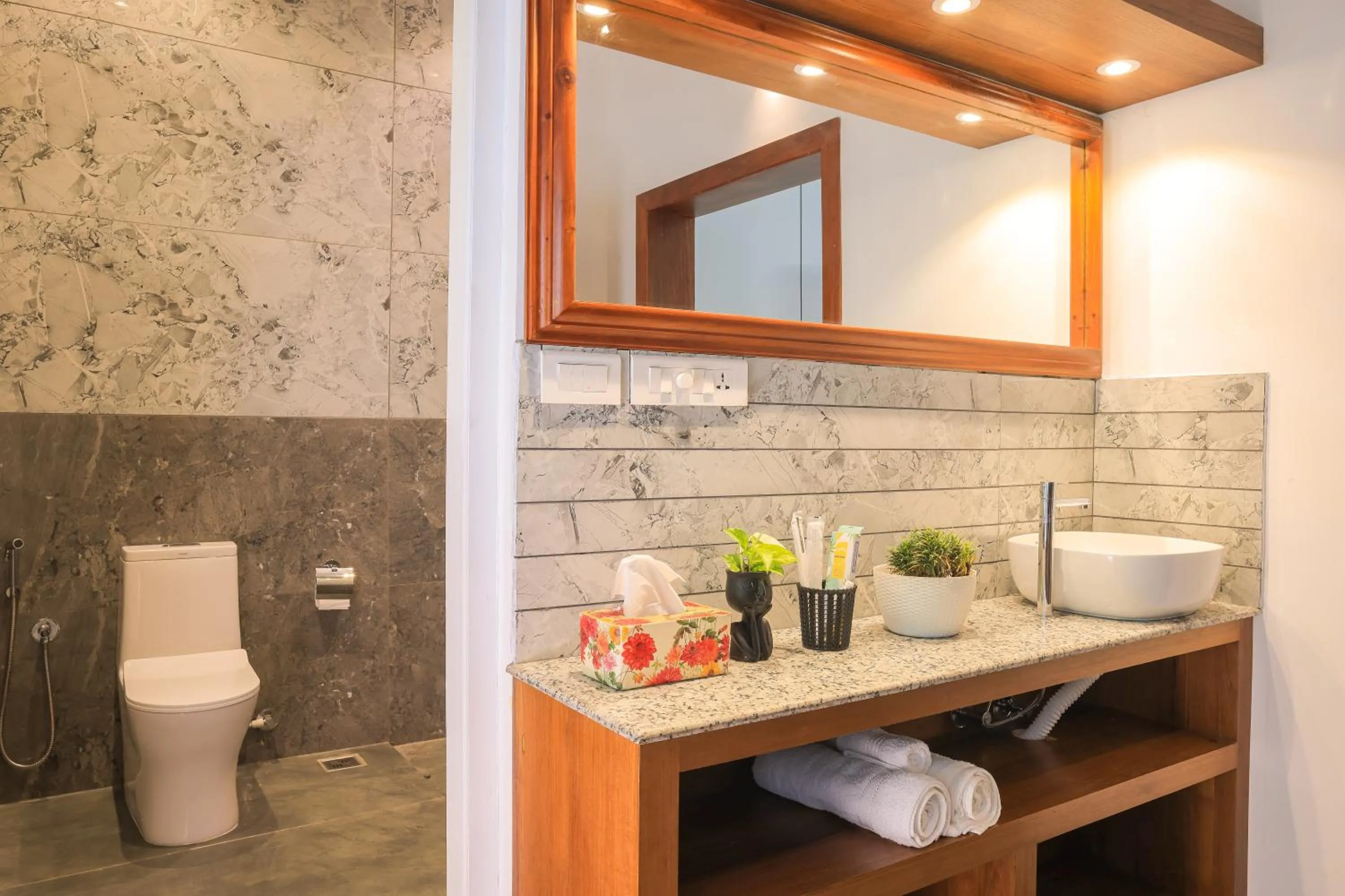 Toilet in Softouch Ayurveda Village Kerala