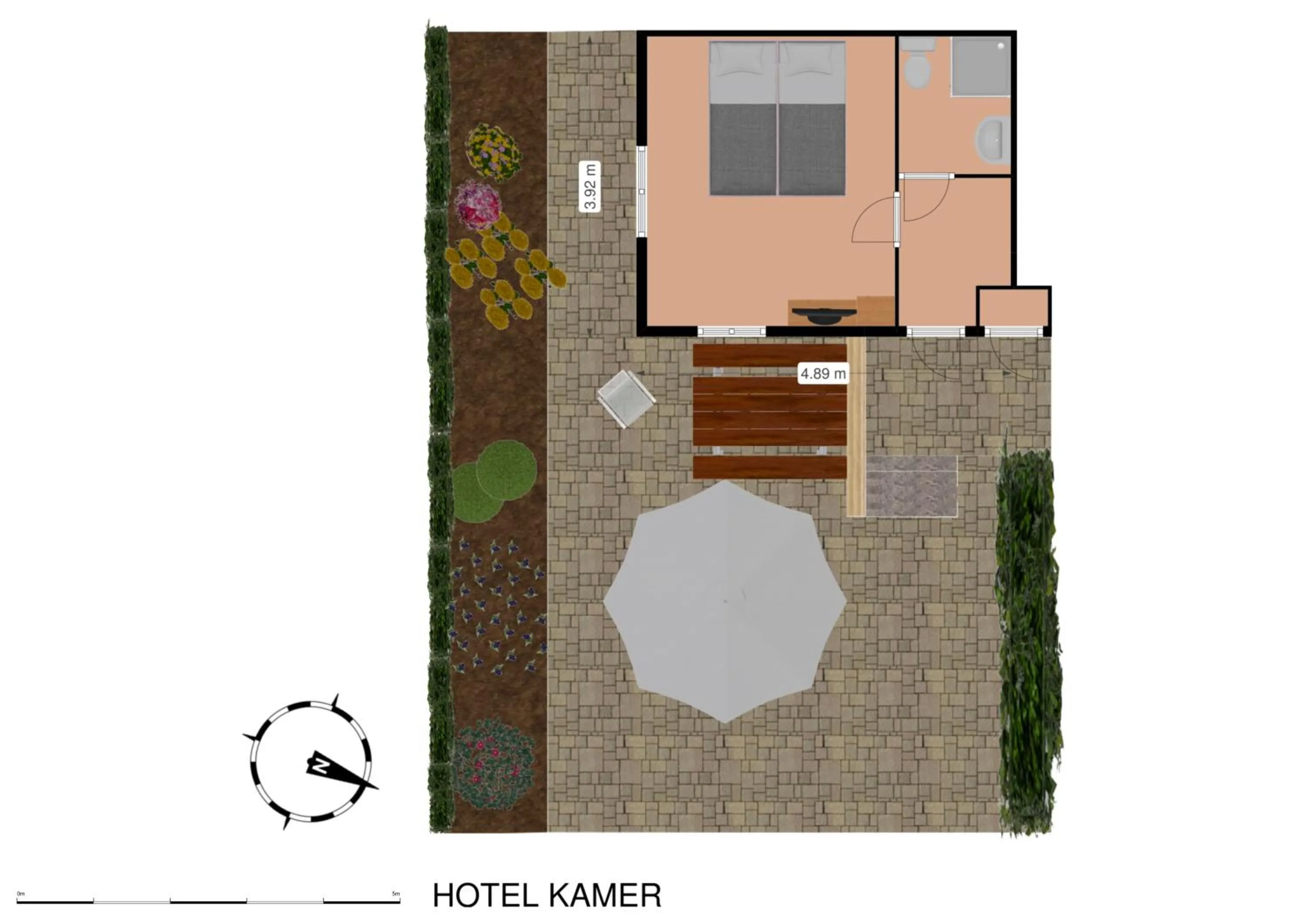 Floor plan in Chaletparc Krabbenkreek Zeeland - Hotel rooms "Terra Mare"
