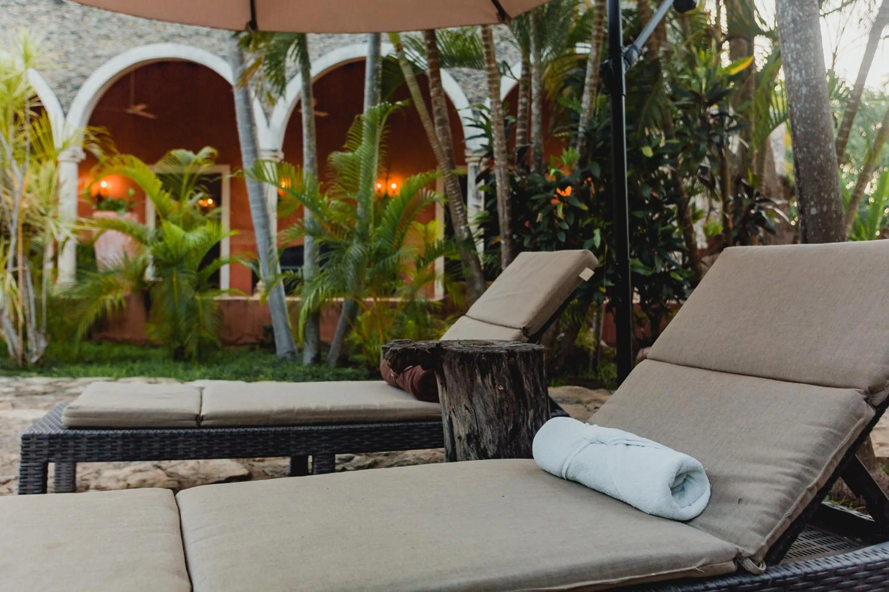 Pool view in Hacienda Sacnicte