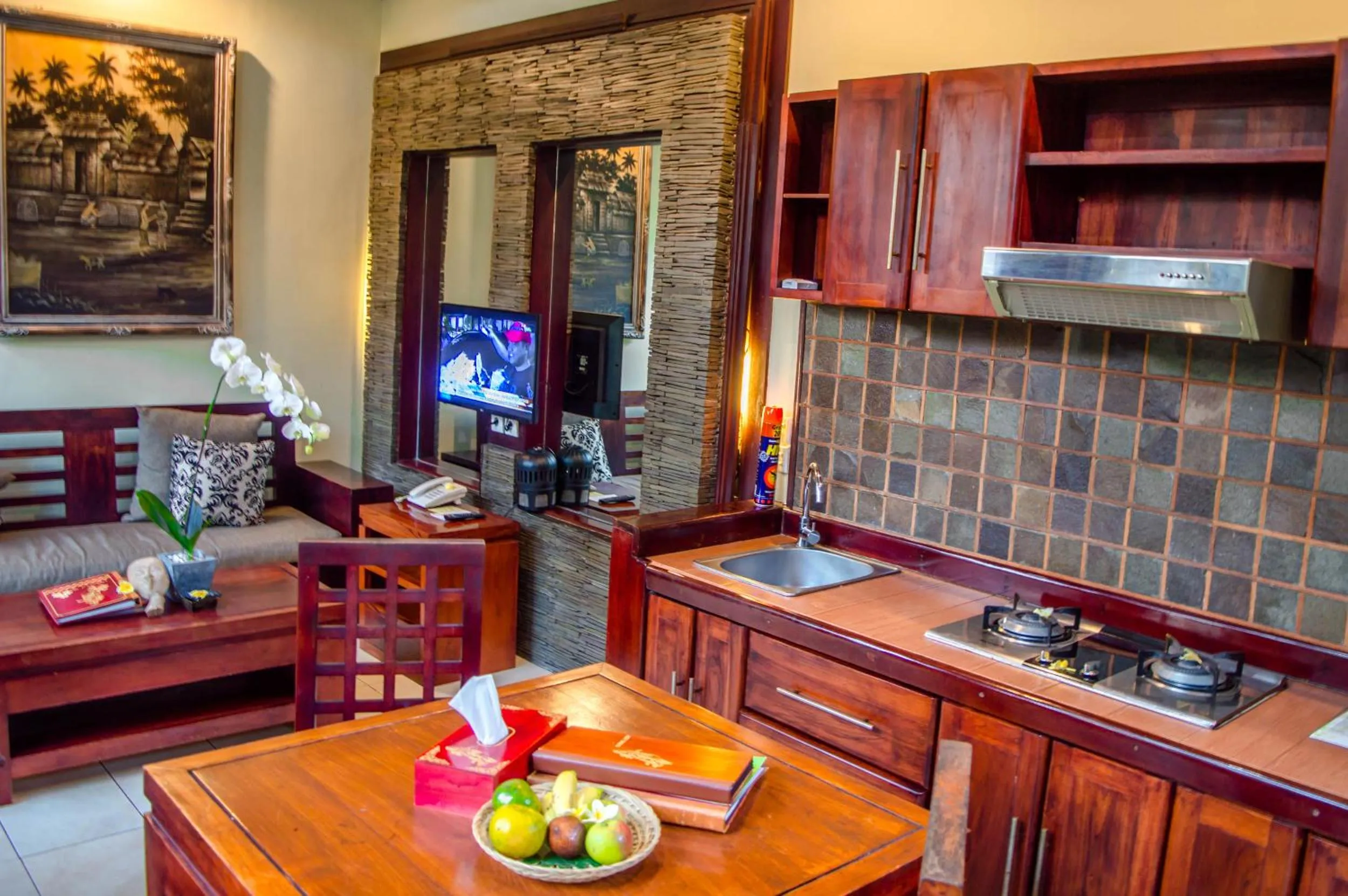 Kitchen or kitchenette in The Bali Dream Suite Villa Seminyak