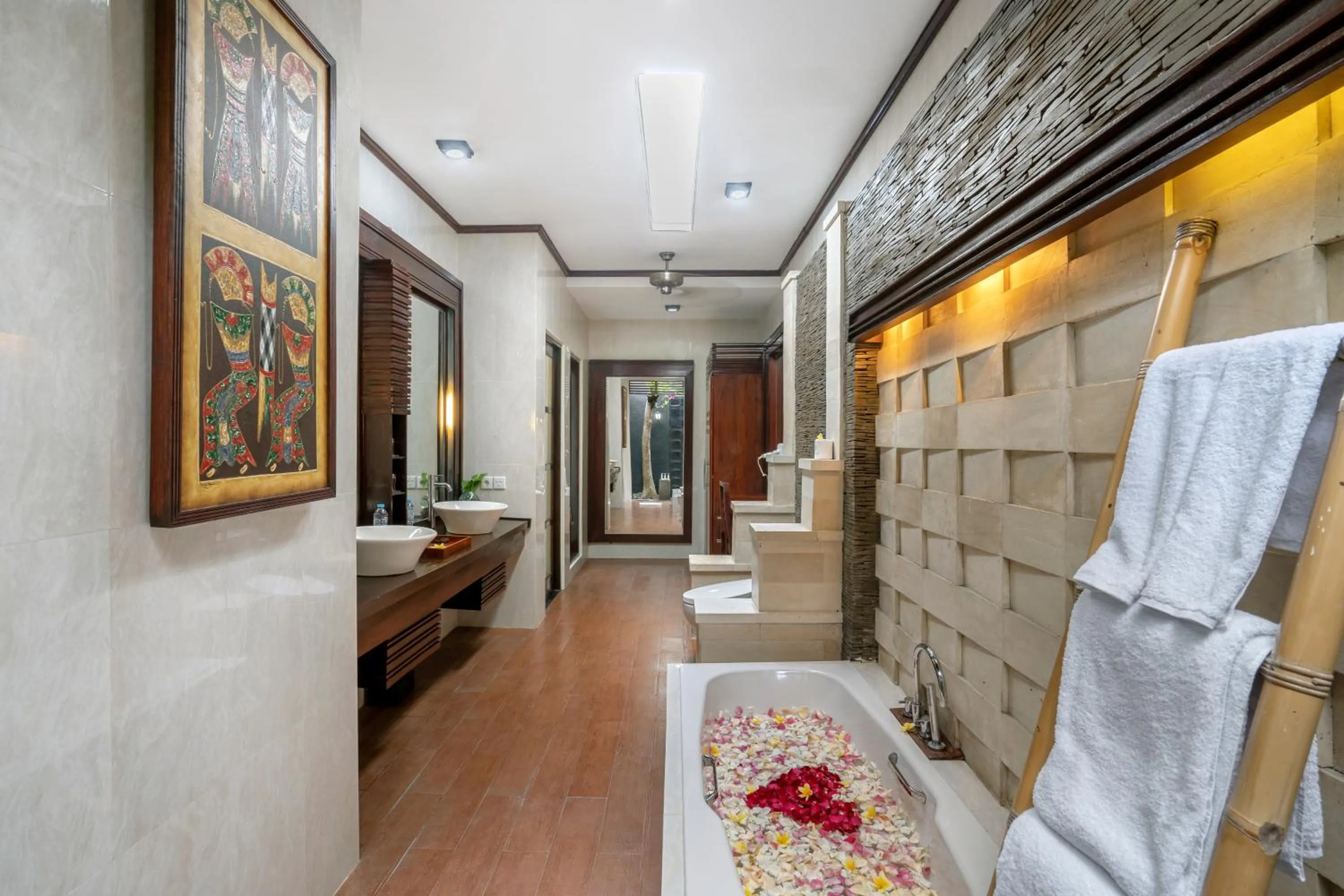 Shower, Bed in The Bali Dream Suite Villa Seminyak
