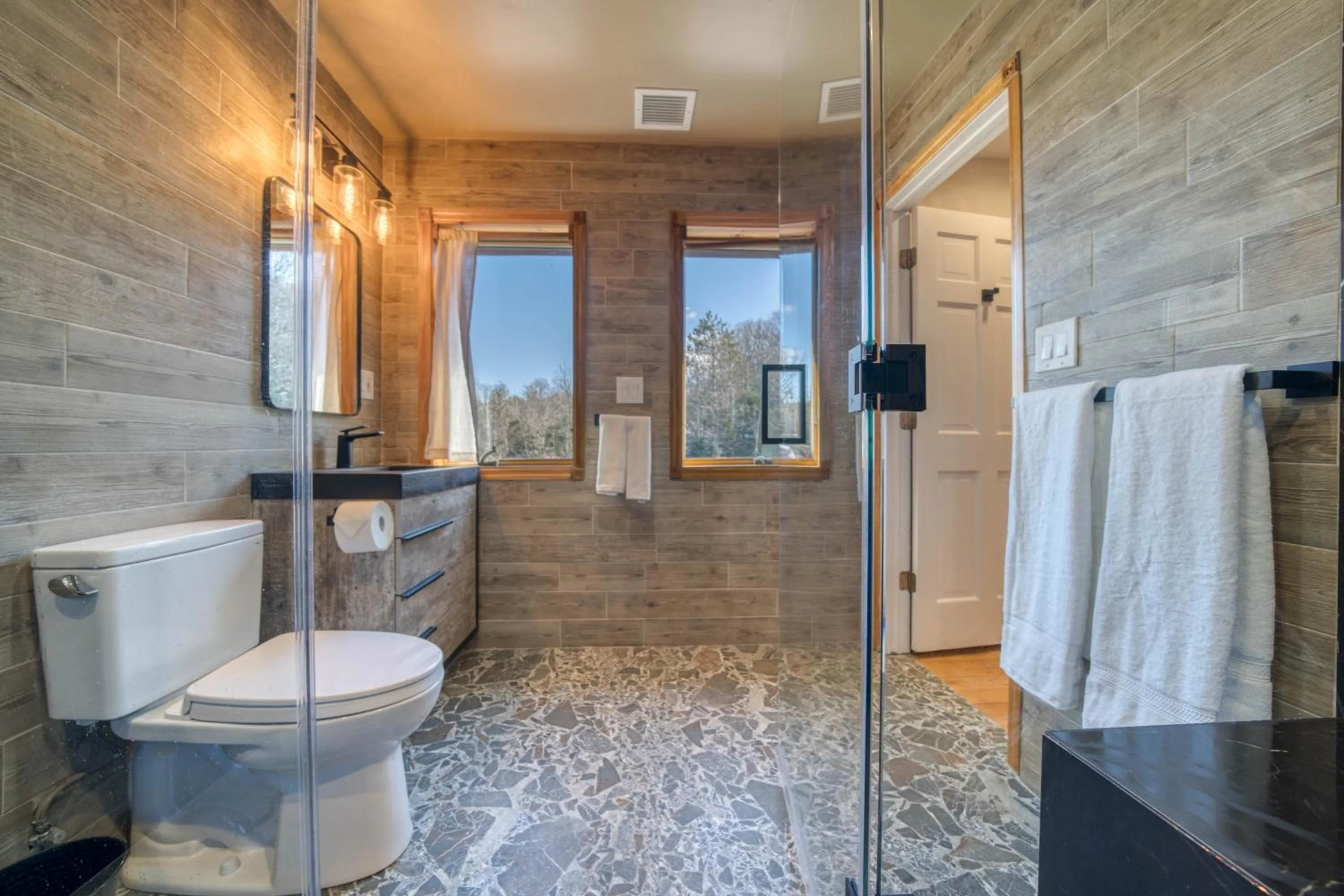 Shower in The Haüs Windham - Spacious Suites, Hot Tub, Mountain Views!