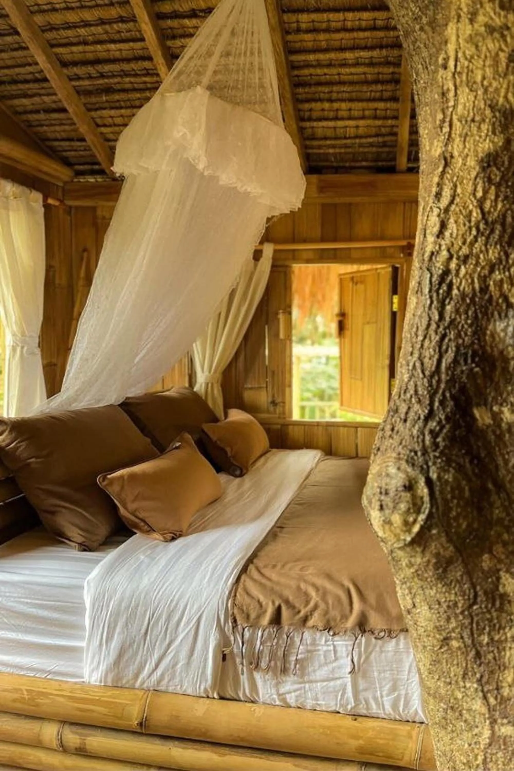 Bed in Tiny ECO Bamboo Ubud