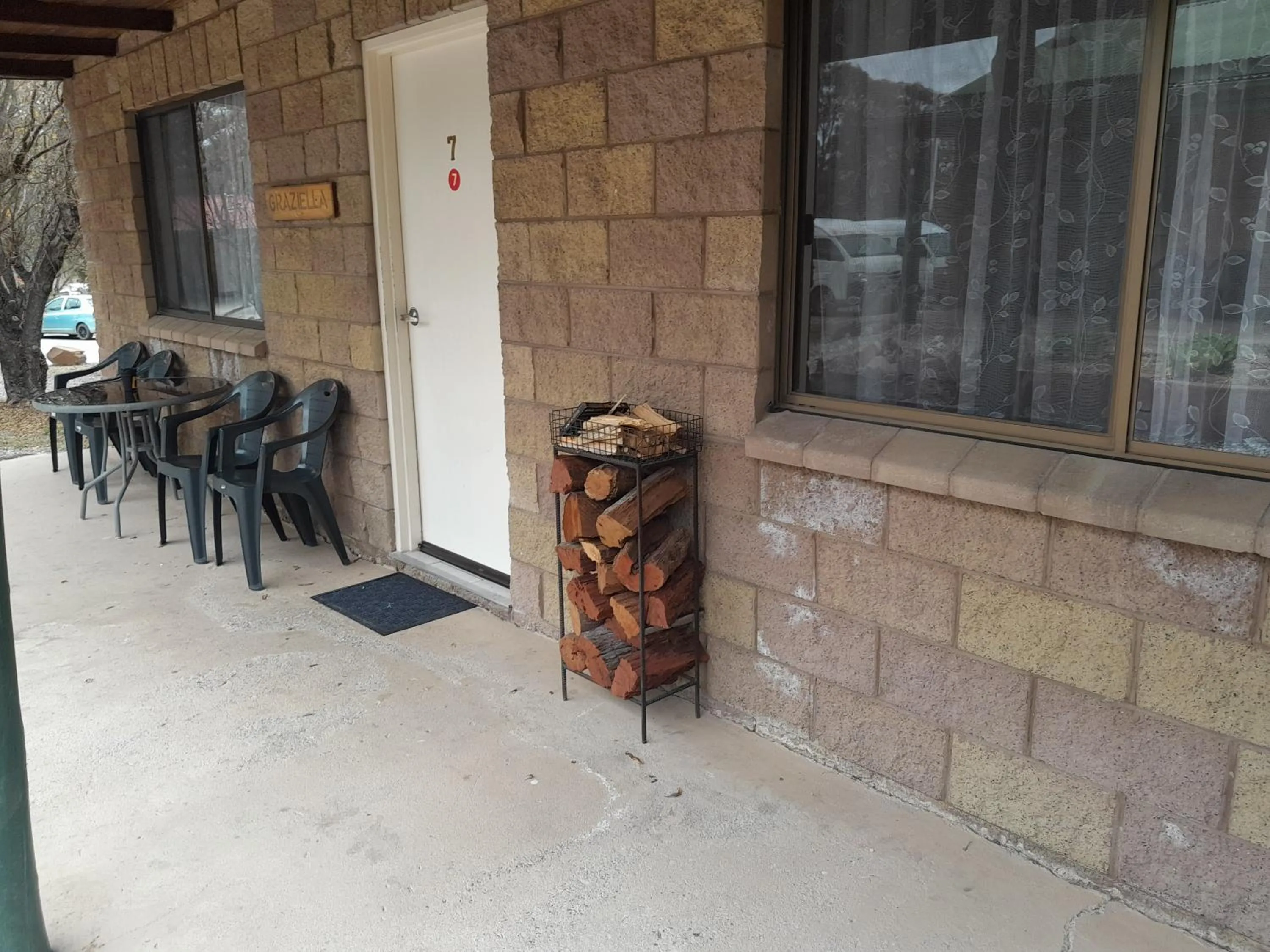 fireplace in Murray Gardens Motel